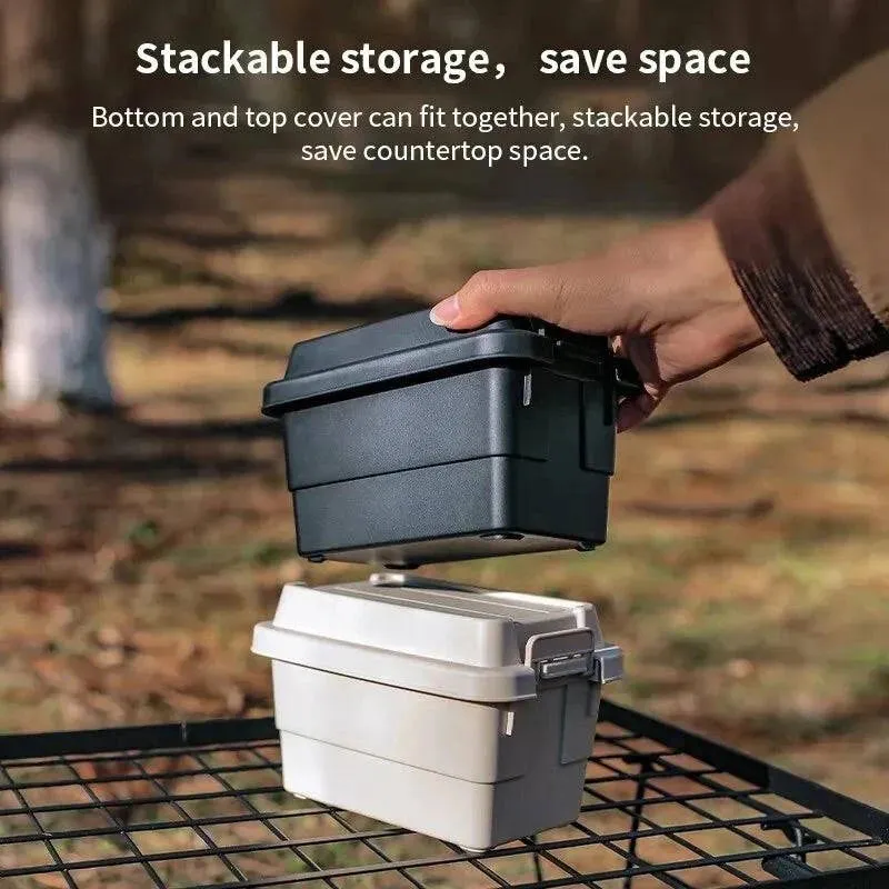 1.1L Outdoor Camping Storage Box Travel BBQ Utensils Organizer Seasoning Bottle Storage Box Portable Desktop Tissue Container