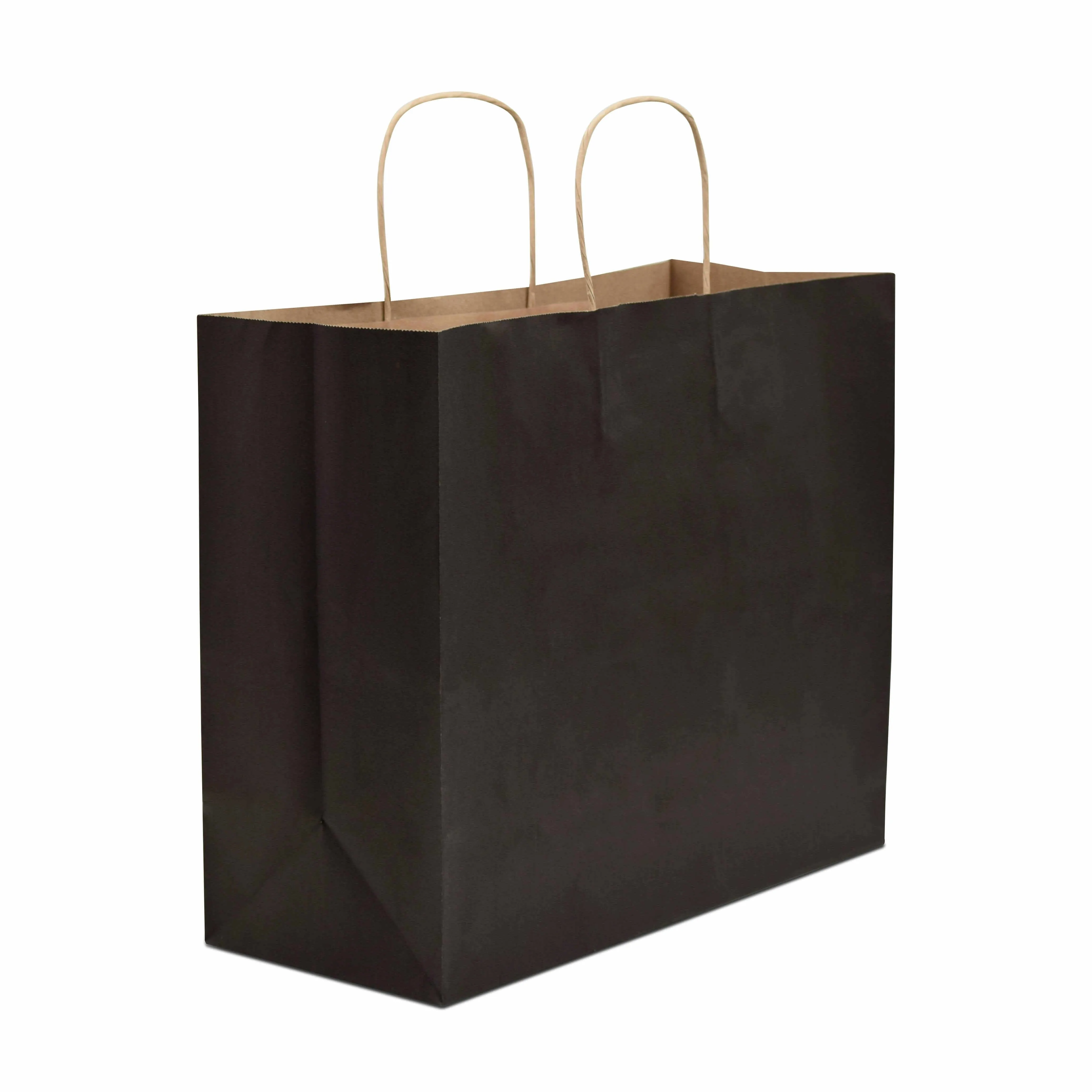 16x6x12 Large Black Paper Bags with Handles