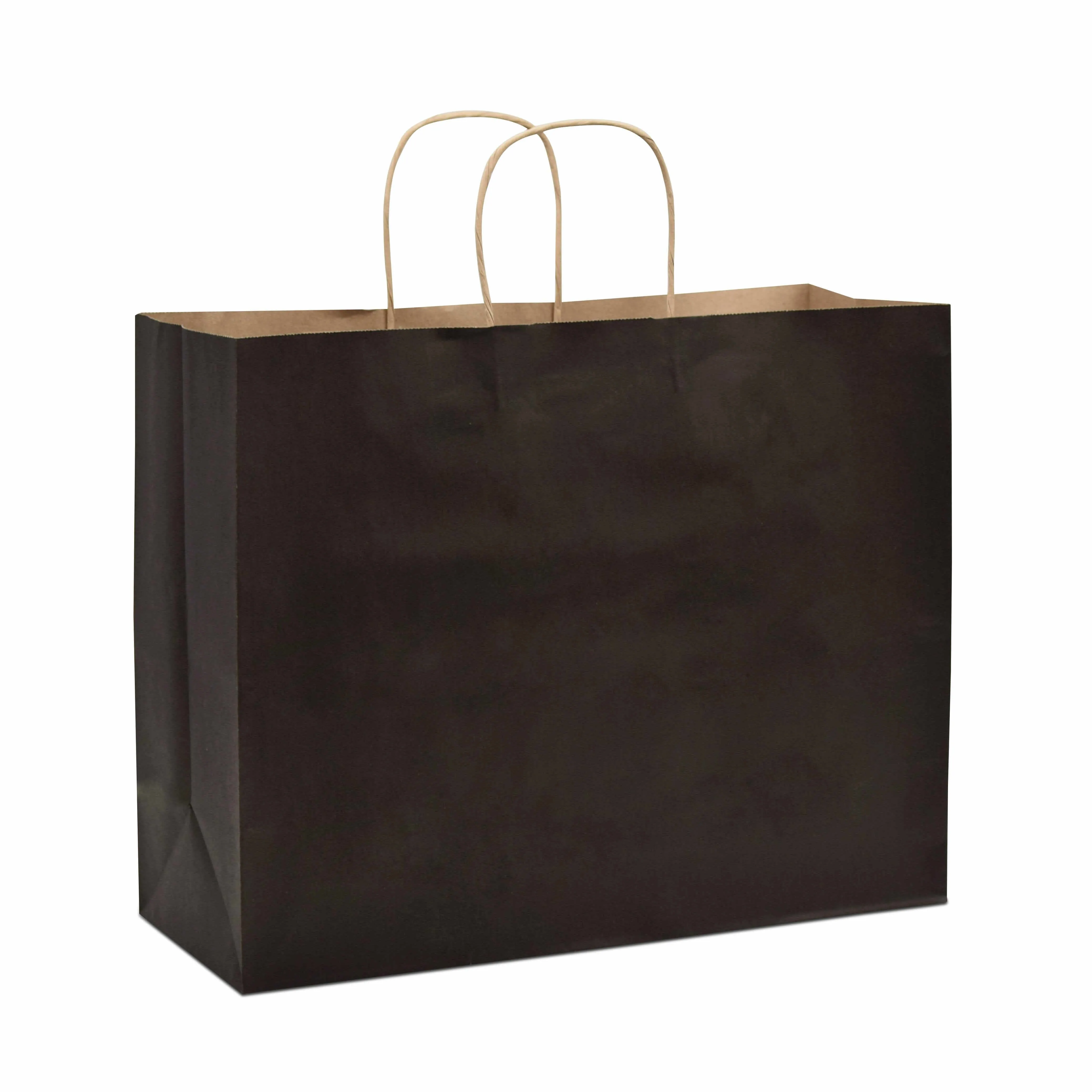 16x6x12 Large Black Paper Bags with Handles