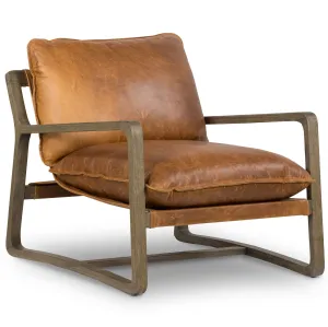 Ace Leather Chair, Raleigh Chestnut