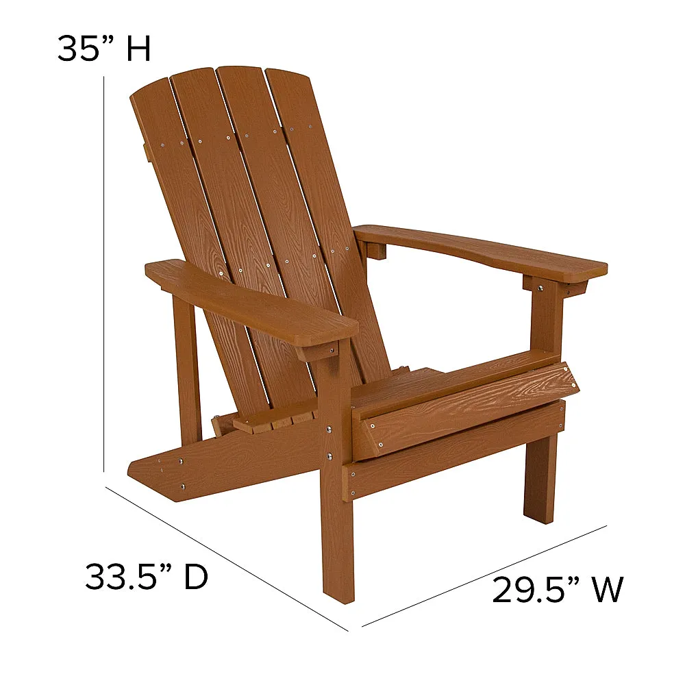 Alamont Home - Charlestown Indoor/Outdoor Adirondack Chairs with Cushions - Set of 2 - Teak/Cream