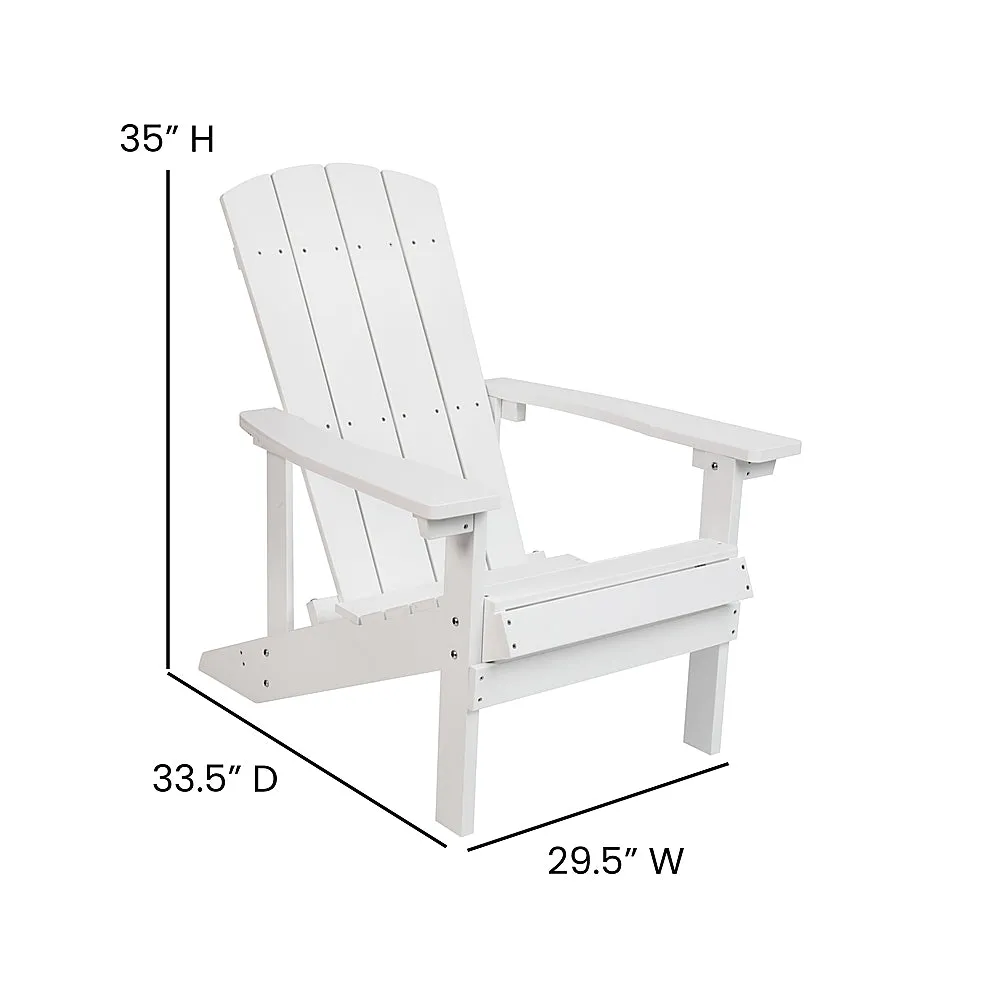 Alamont Home - Charlestown Indoor/Outdoor Adirondack Chairs with Cushions - Set of 2 - White/Blue