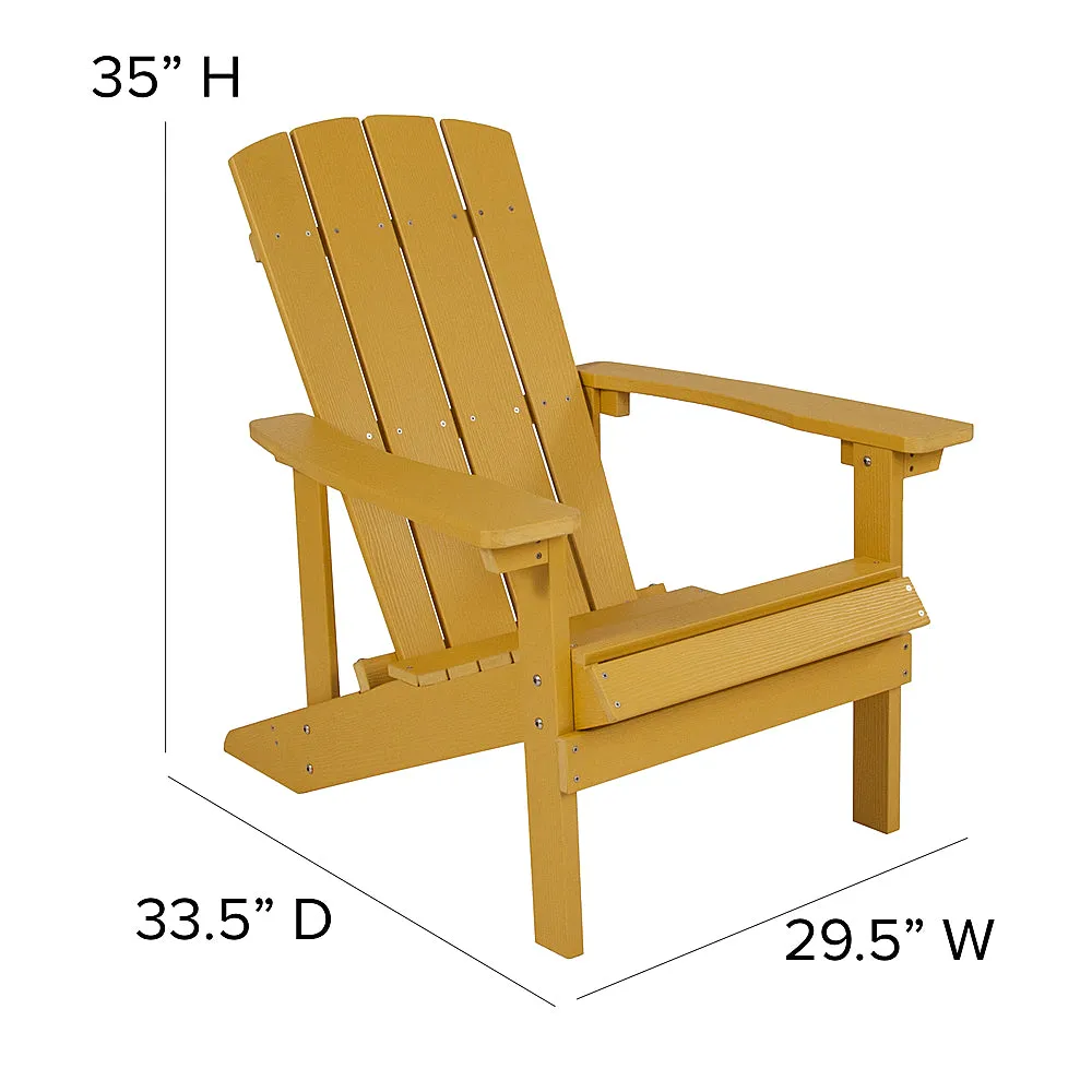 Alamont Home - Charlestown Indoor/Outdoor Adirondack Chairs with Cushions - Set of 2 - Yellow/Cream