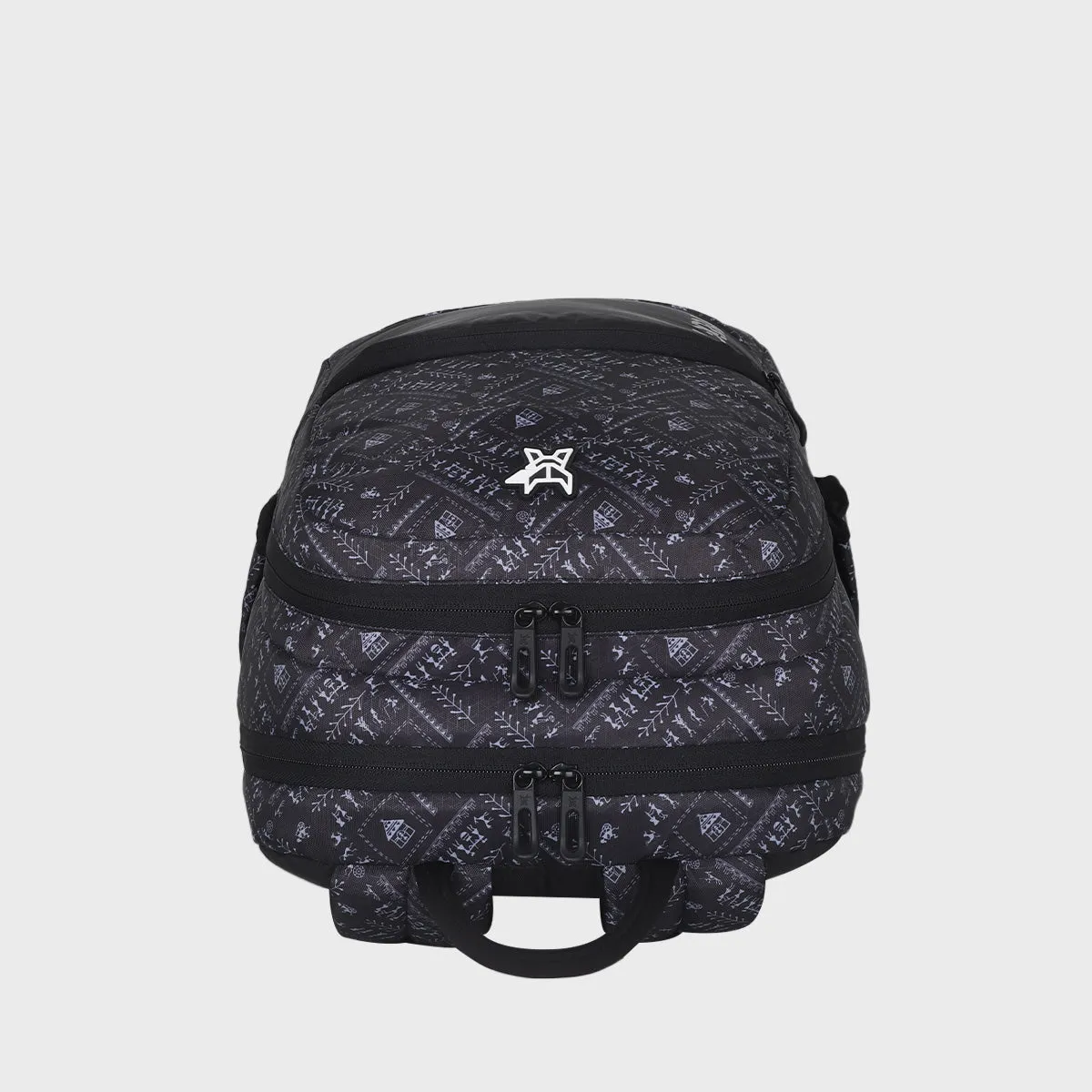 Arctic Fox Warli Black Laptop Backpack