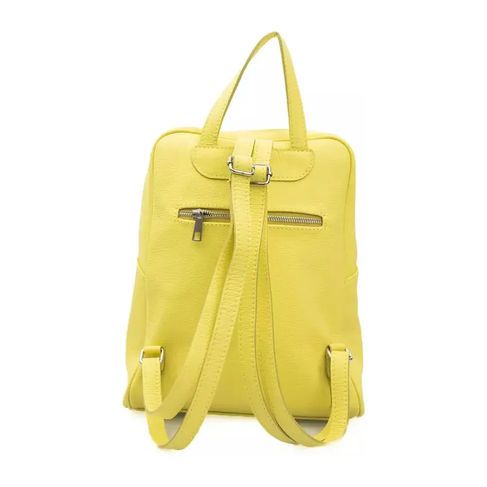 Baldinini Trend Sunshine Yellow Leather Backpack