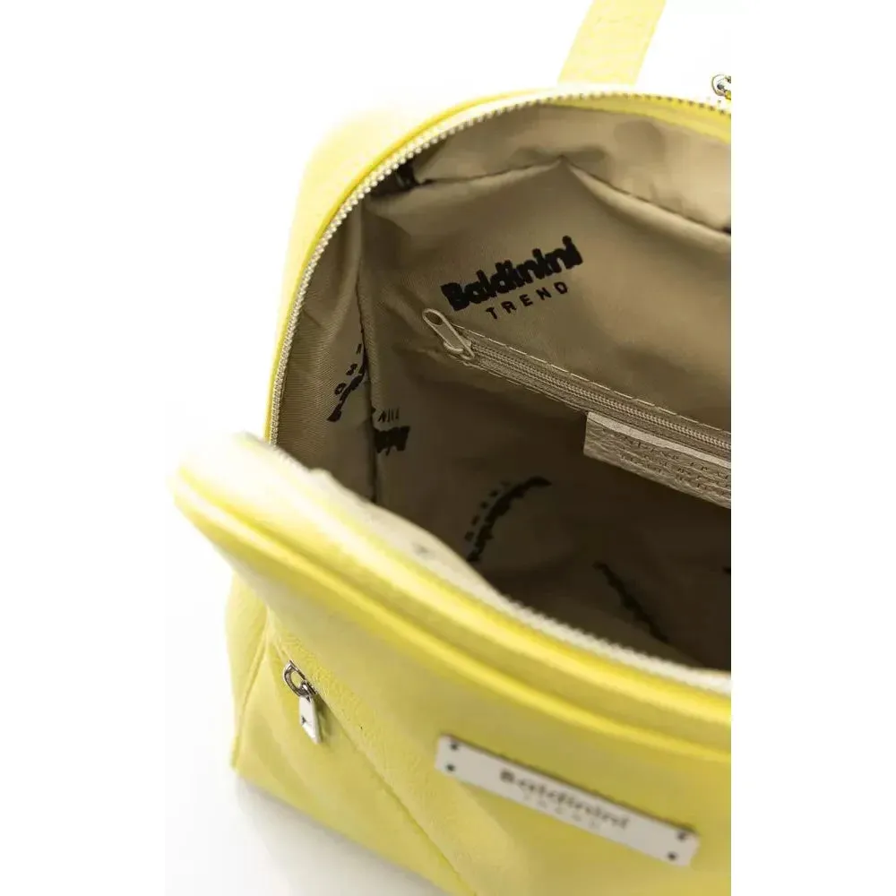 Baldinini Trend Sunshine Yellow Leather Backpack