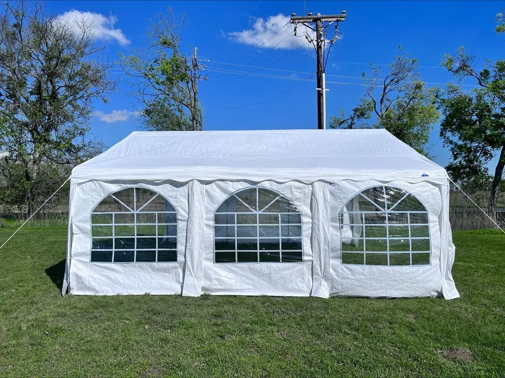 Budget PE Party Tent 20'x20' with Waterproof Top - B Model