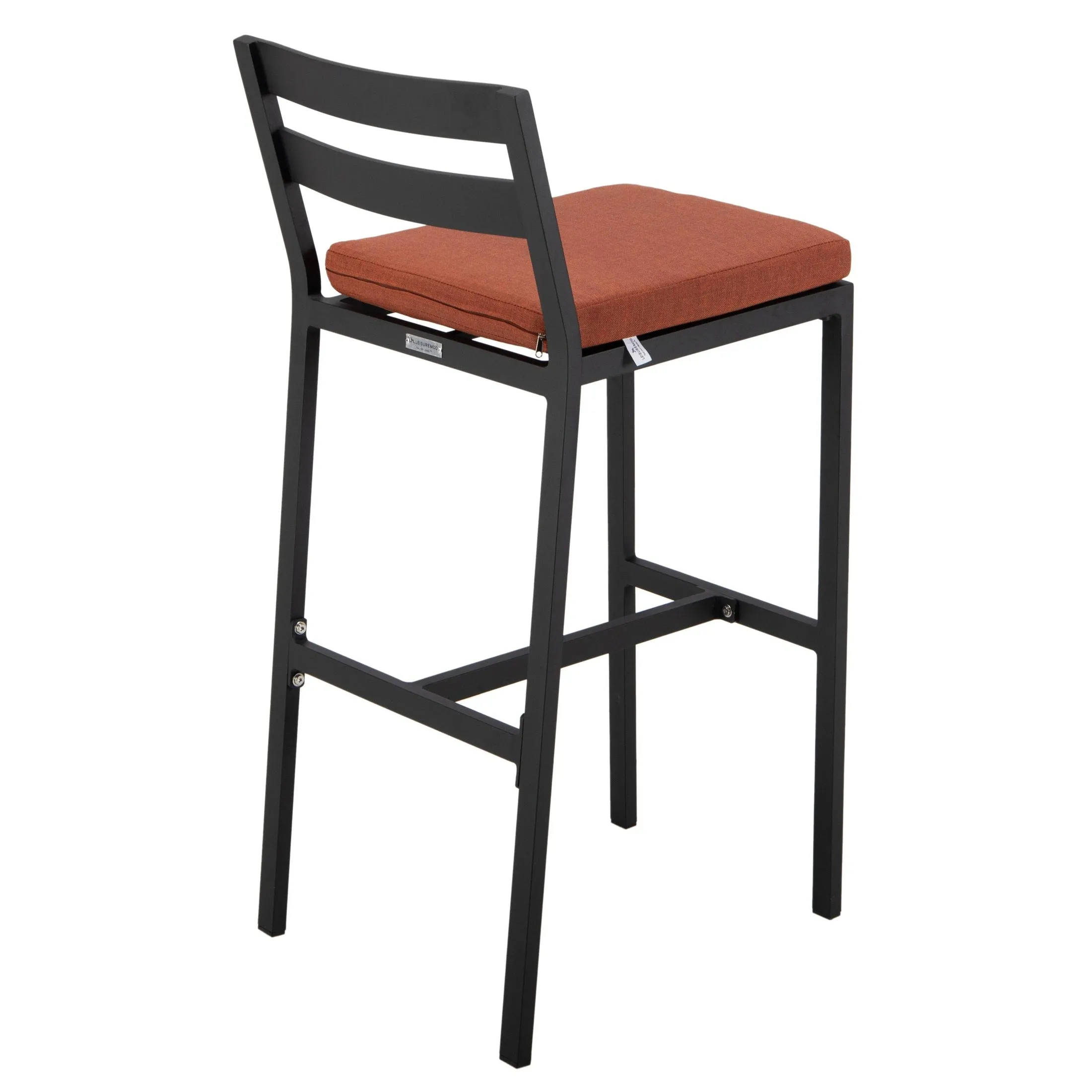 Chelsea Modern Patio Bar Chair in Powder-Coated Aluminum with Removable Cushion Set of 2