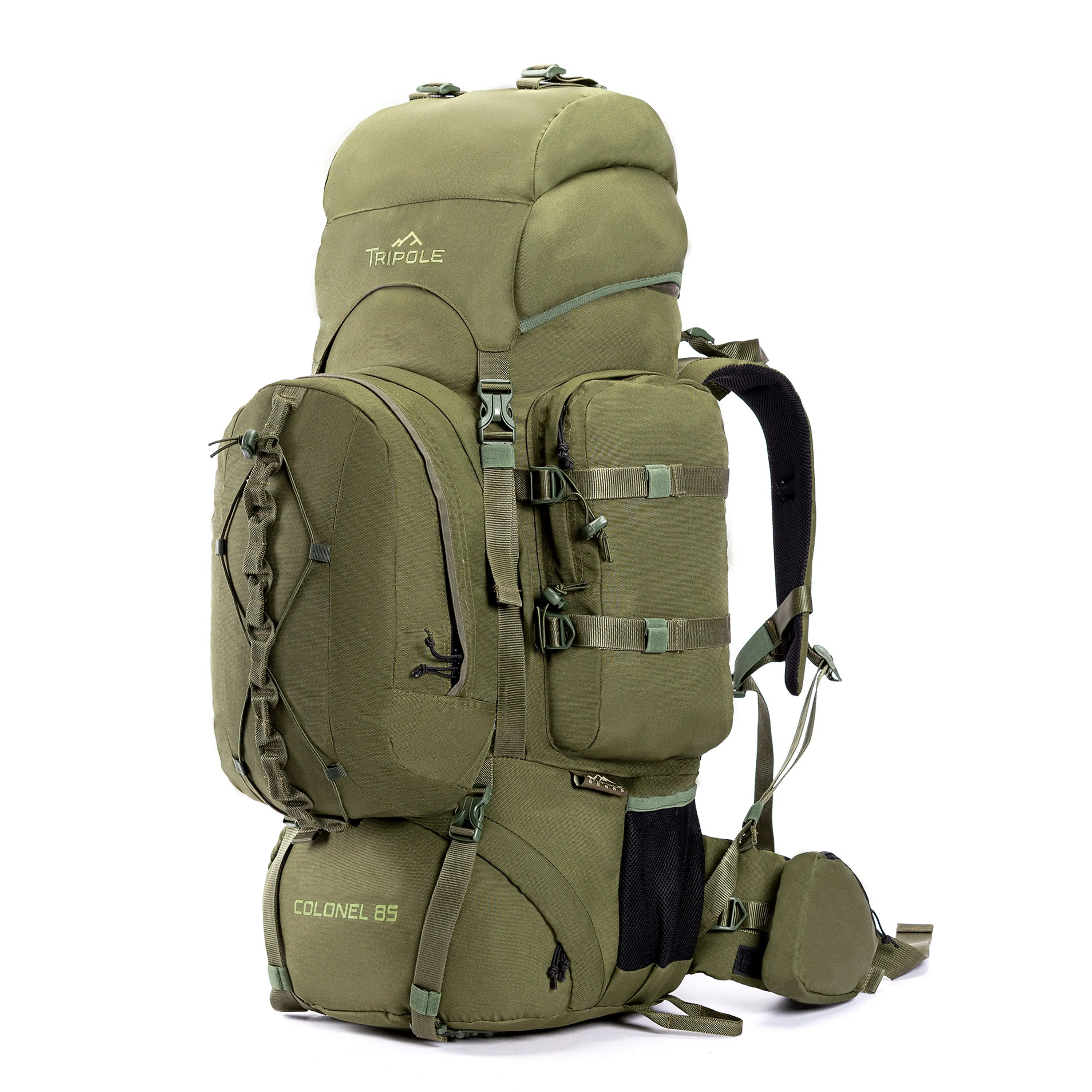 Colonel Series 85 Litre Rucksack   Detachable Day Pack & Rain Cover | Olive Green