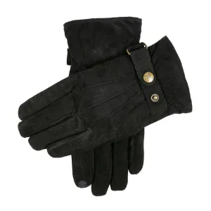 Dents Morley Touchscreen Waterproof Fleece-Lined Suede Gloves Black 5-1526