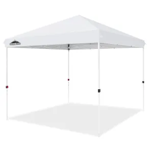 EAGLE PEAK 10x10 Outdoor Pop up Straight Leg Canopy with Wheeled Carry Bag, 100 Square Feet of Shade