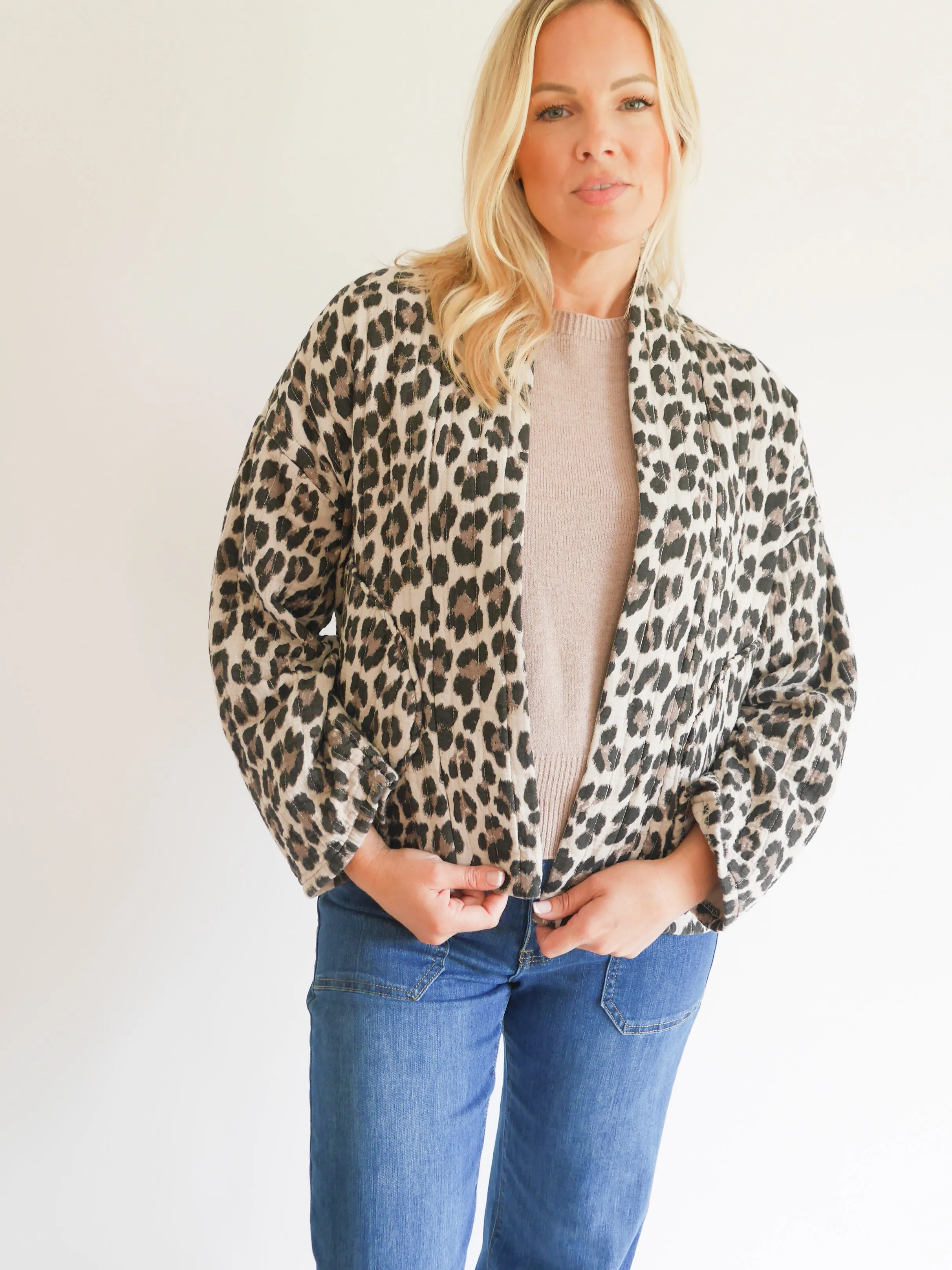 Emma Jacket Winter White Leopard