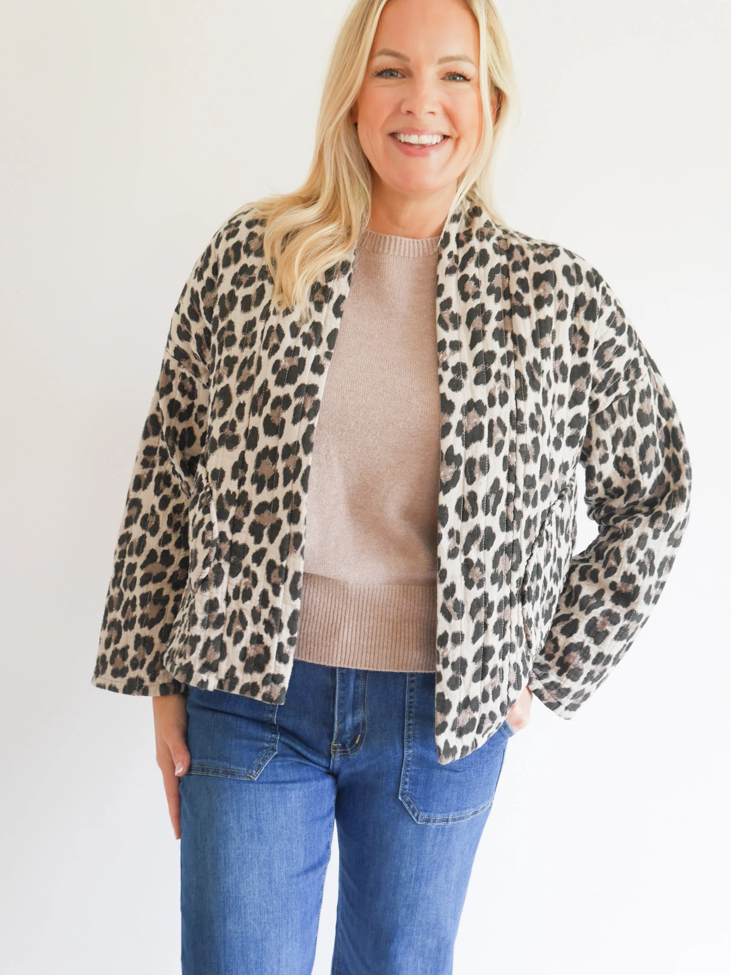 Emma Jacket Winter White Leopard