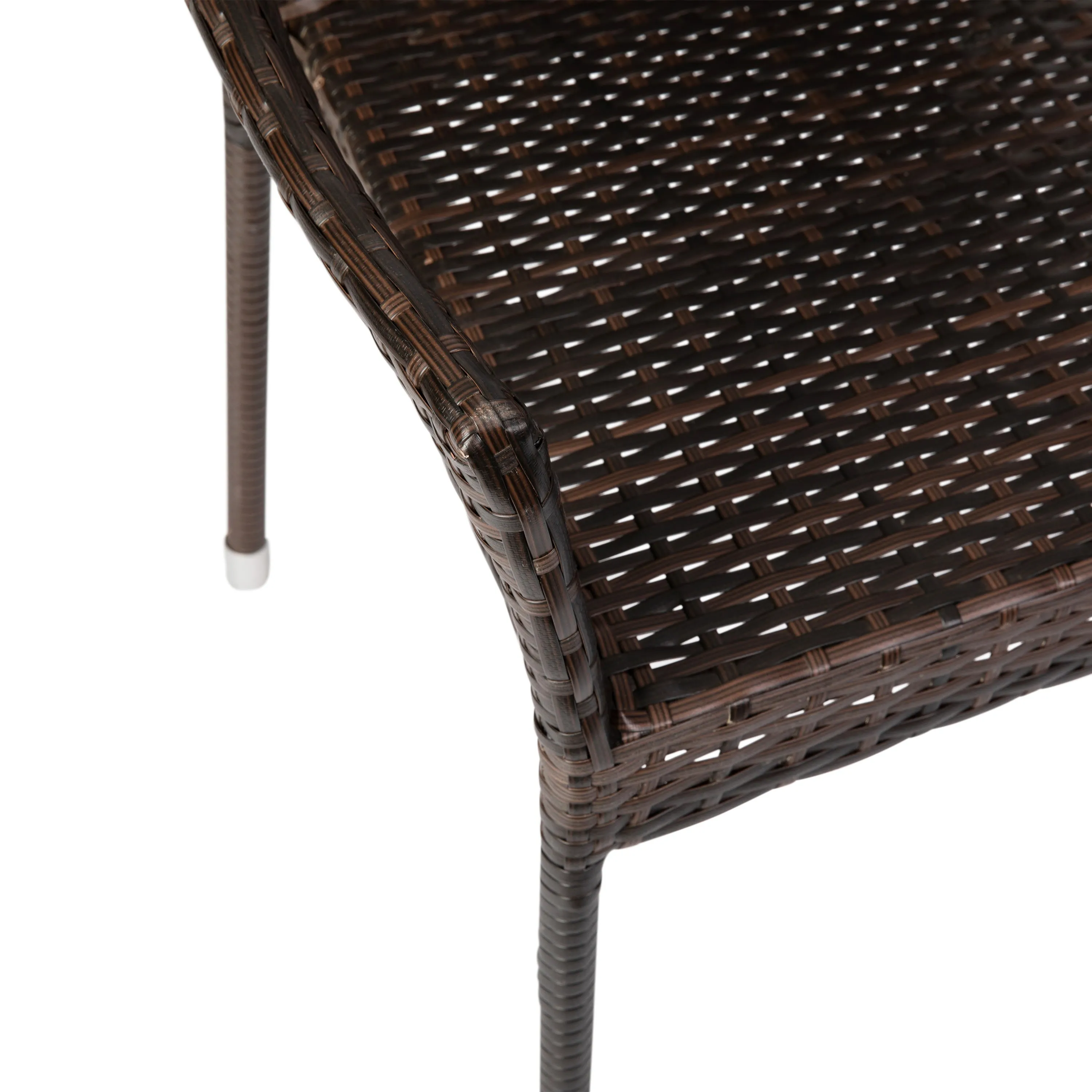 Ethan Commercial Grade Stacking Patio Chair, All Weather PE Rattan Wicker Patio Dining Chair