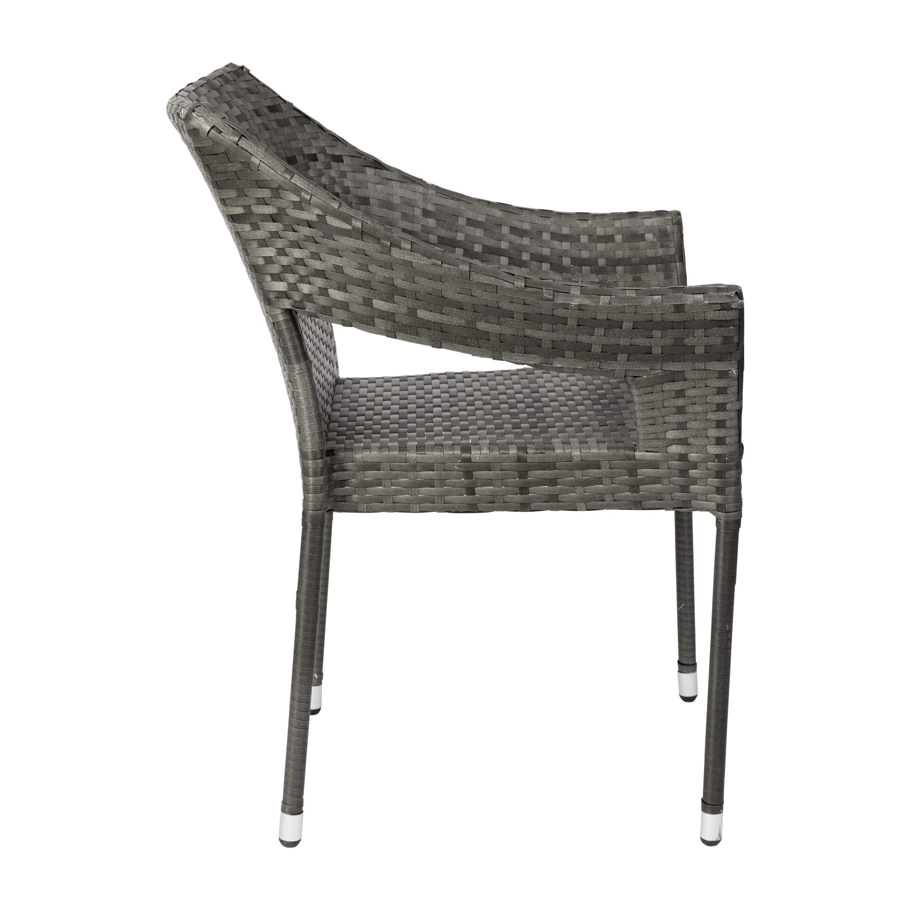 Ethan Commercial Grade Stacking Patio Chair, All Weather PE Rattan Wicker Patio Dining Chair