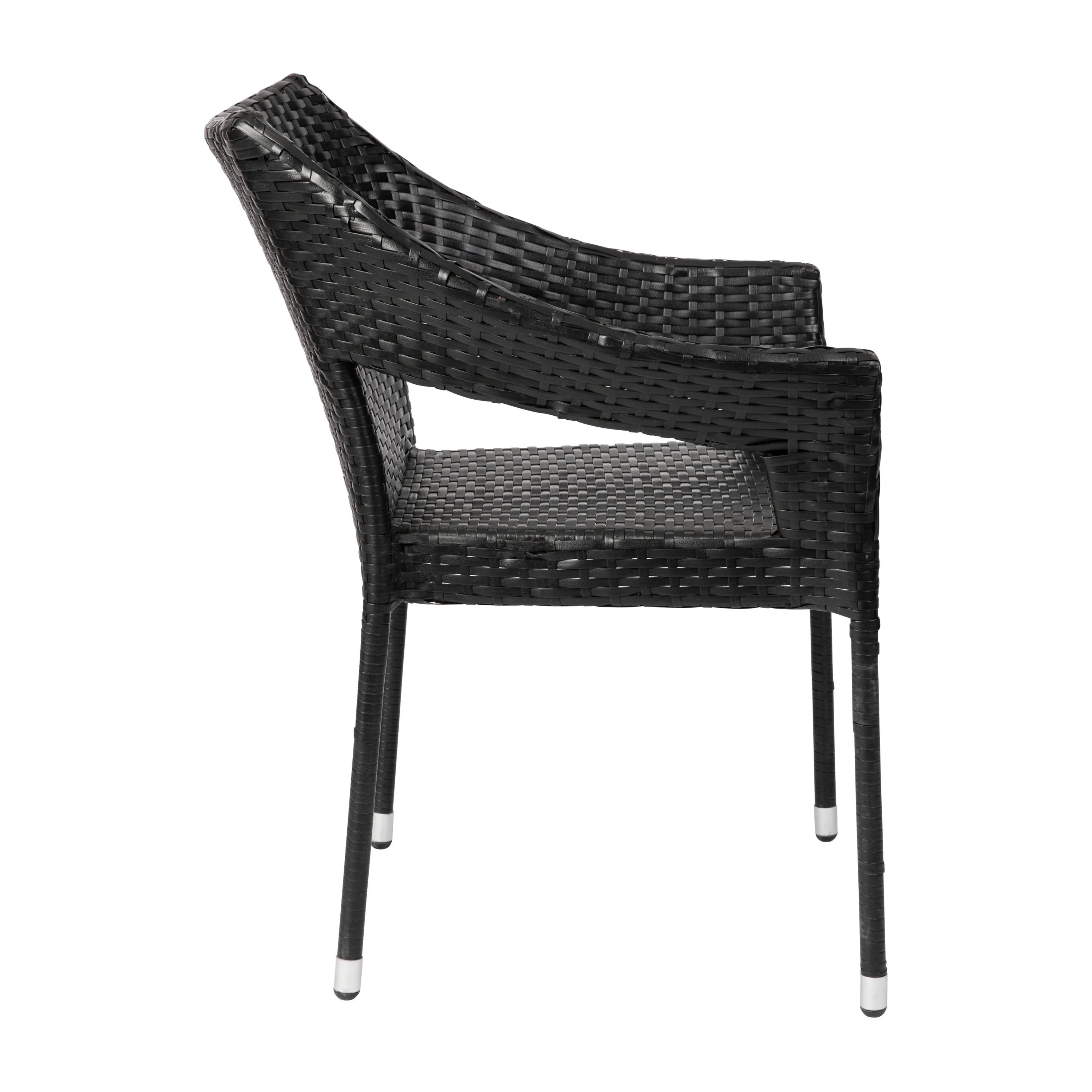 Ethan Commercial Grade Stacking Patio Chair, All Weather PE Rattan Wicker Patio Dining Chair