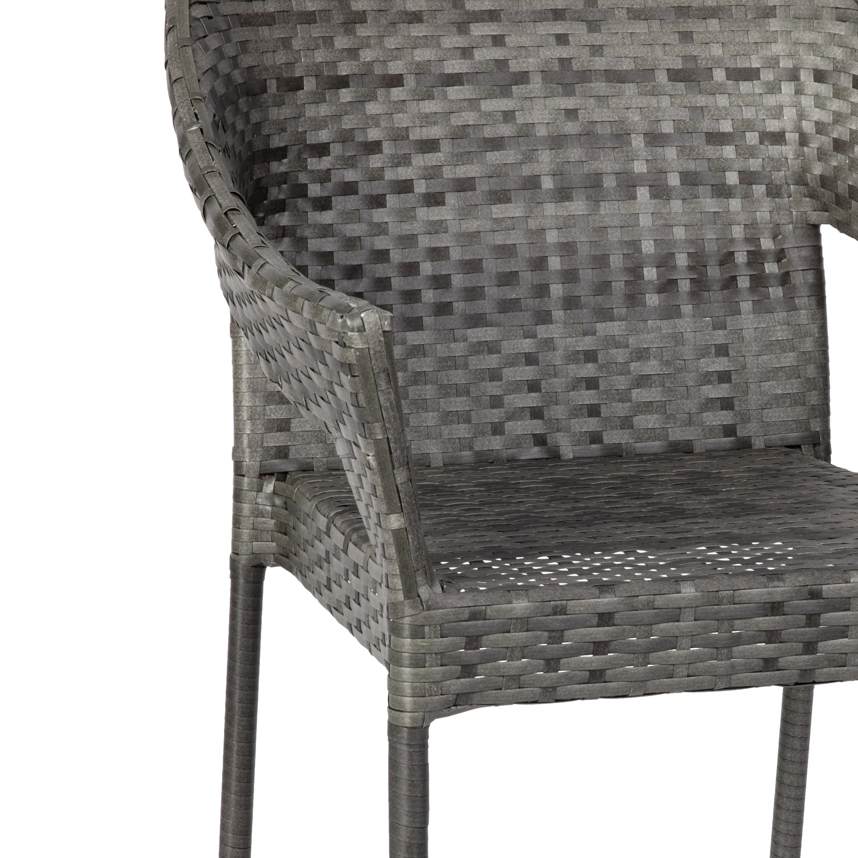 Ethan Commercial Grade Stacking Patio Chair, All Weather PE Rattan Wicker Patio Dining Chair