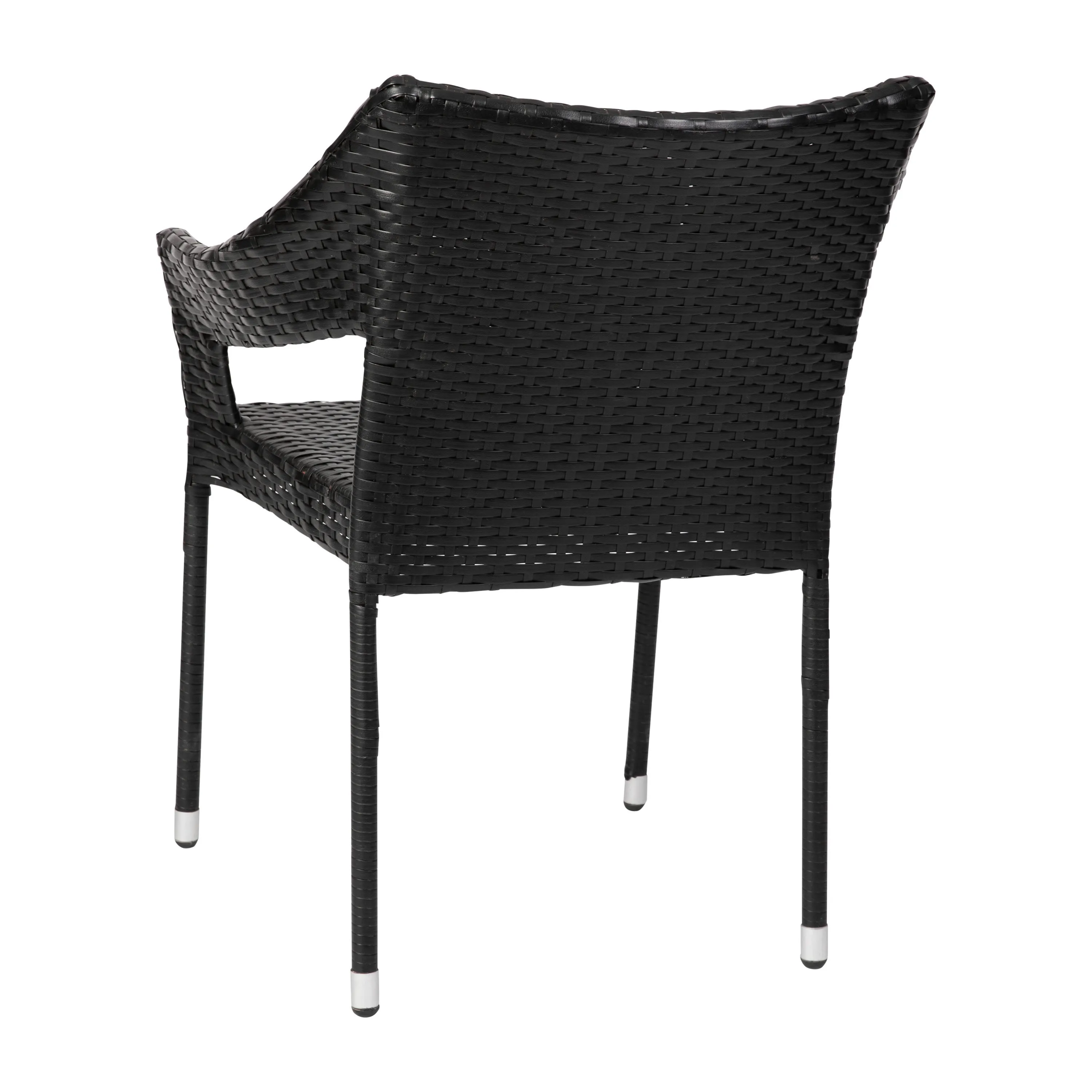 Ethan Commercial Grade Stacking Patio Chair, All Weather PE Rattan Wicker Patio Dining Chair