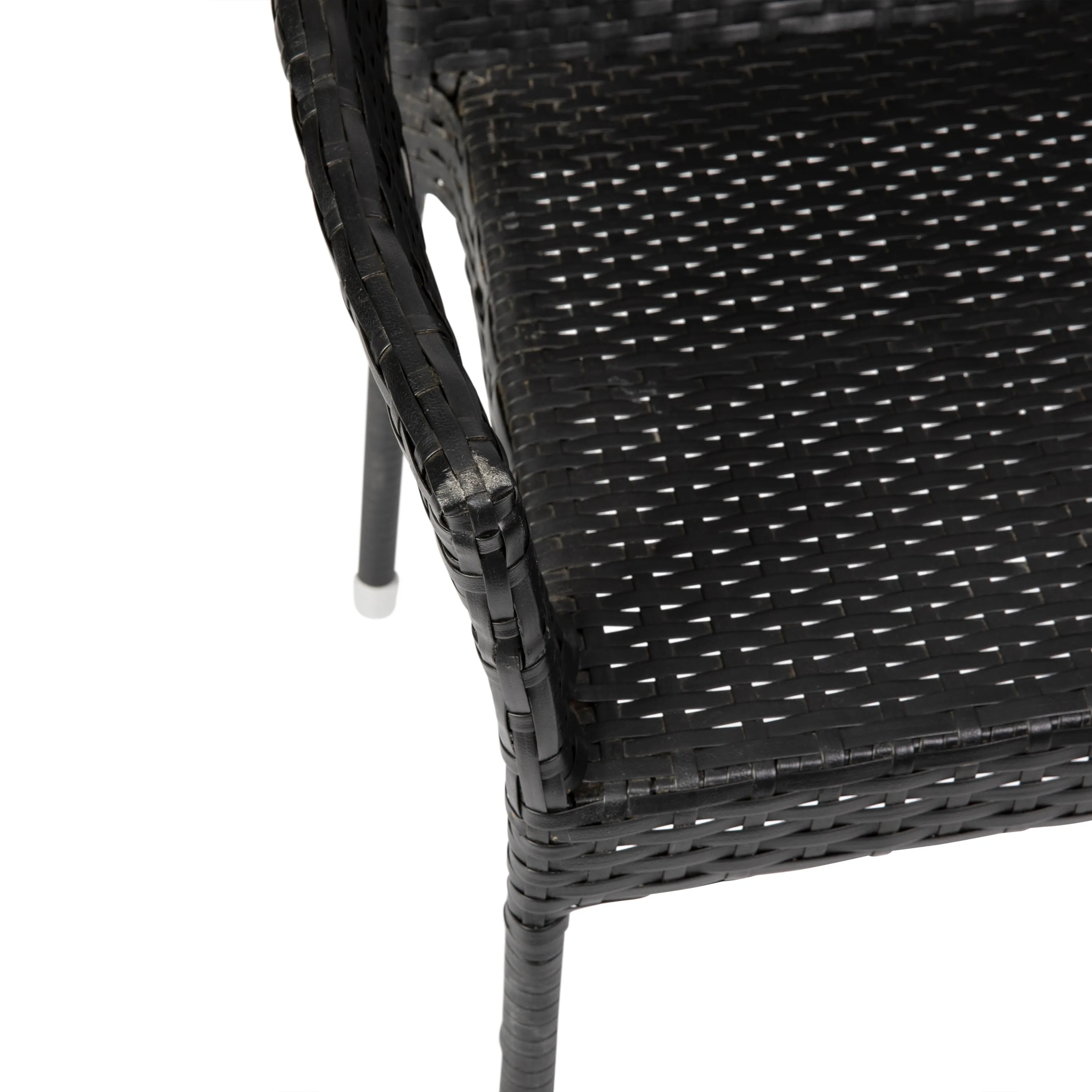 Ethan Commercial Grade Stacking Patio Chair, All Weather PE Rattan Wicker Patio Dining Chair