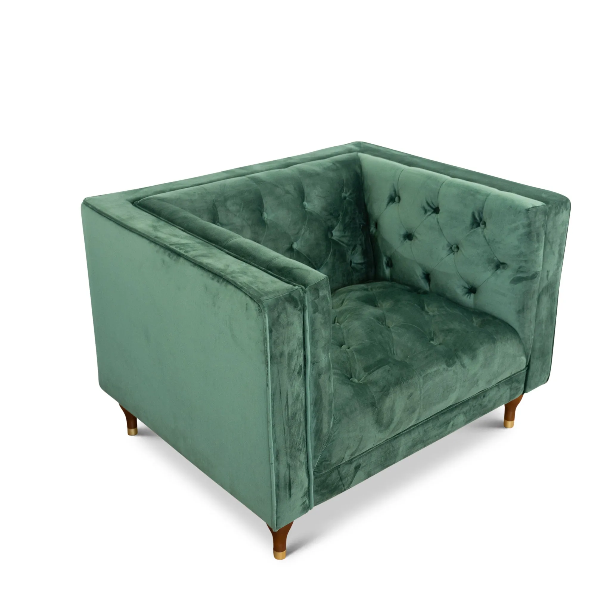 Evelyn Tufted Back Velvet Lounge Chair