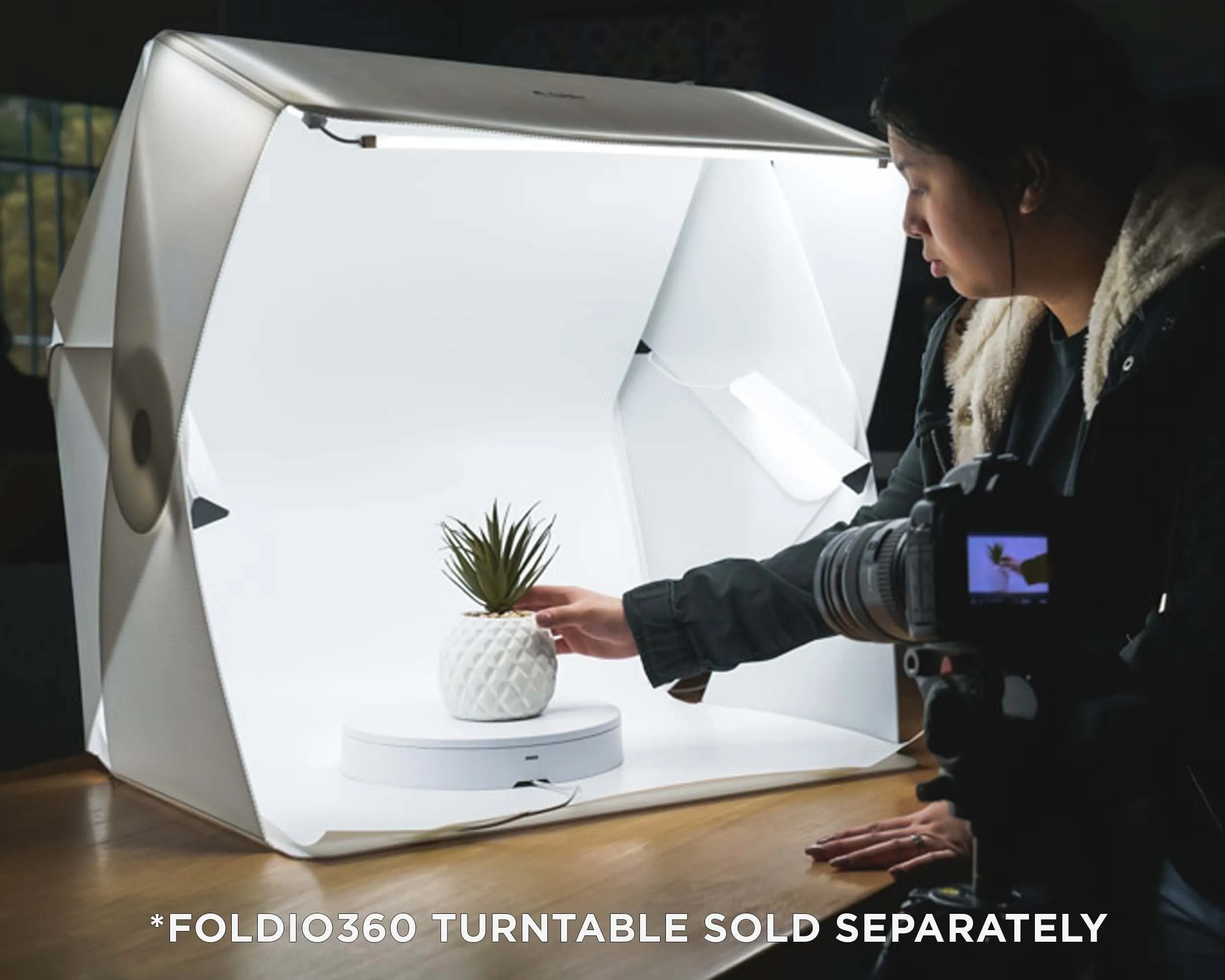 Foldio3 25" Product Photography Studio Tent Box (Includes LED Lights and 2 Backdrops)