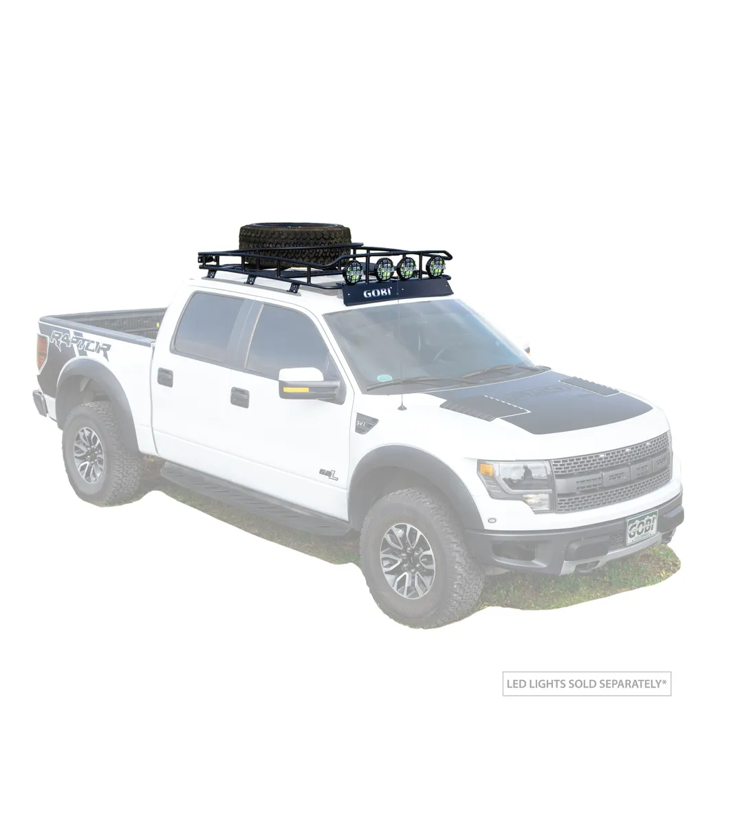 GOBI - Ranger Tire Carrier Rack - Multi-Light Setup - F150/Raptor (Crew Cab)