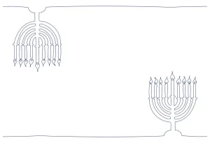 Hand Drawn Menorah - Placemat