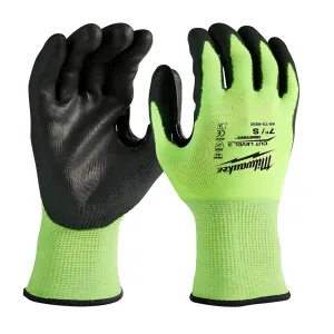 High Visibility Cut Level 3 Polyurethane Dipped Gloves - S