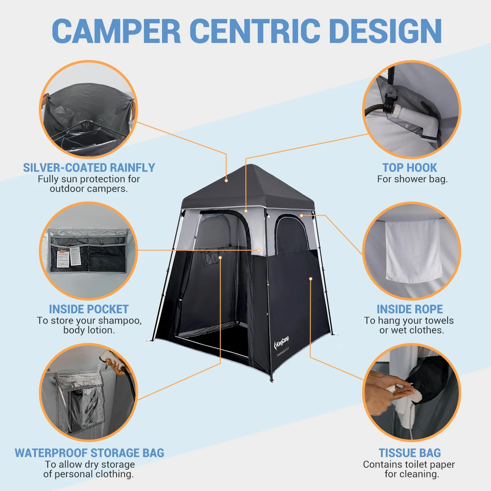 KingCamp MARASUSA Q Single-Room Shower Tent