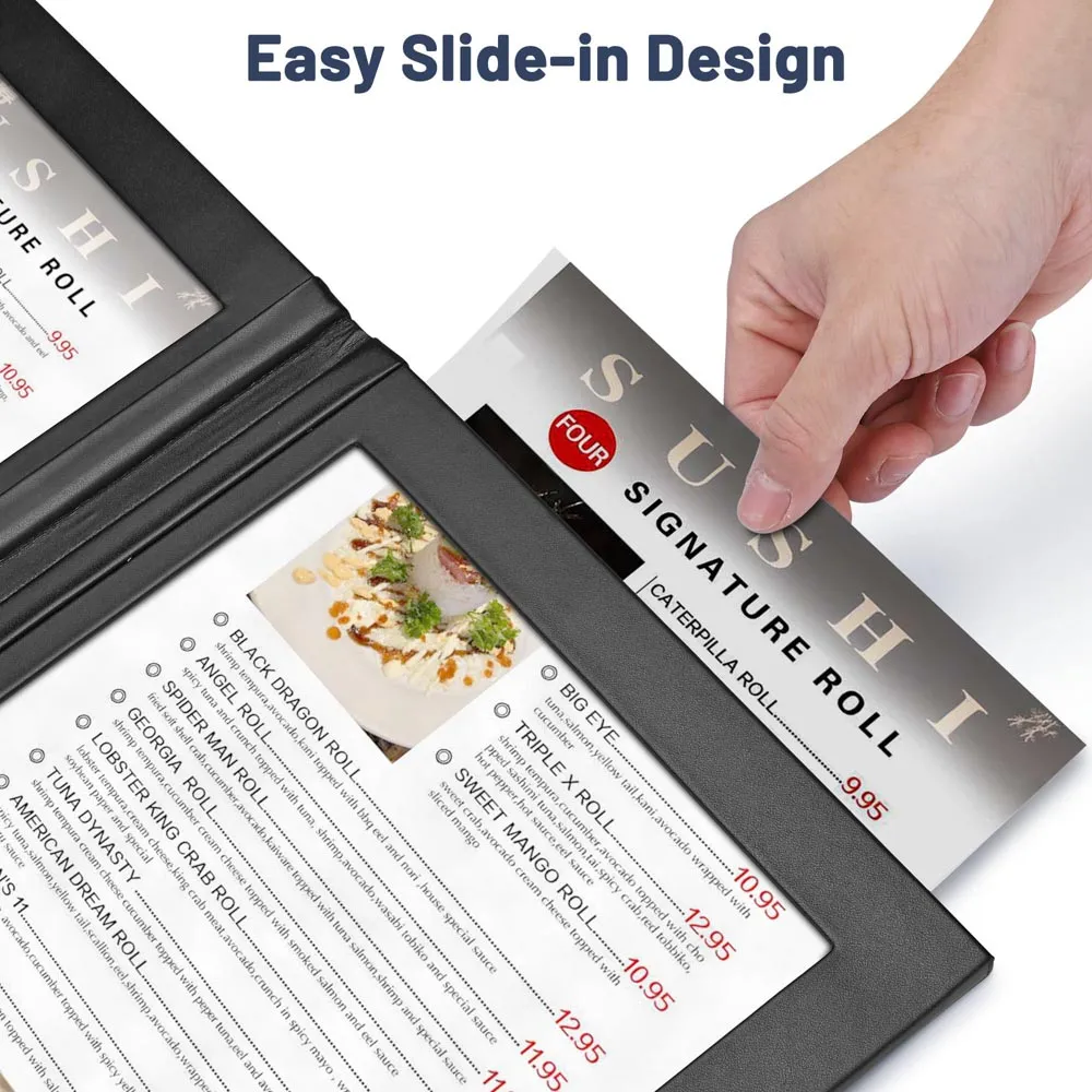 LED Backlit Menus Illuminated 5.5x7 2-View with Adaptor