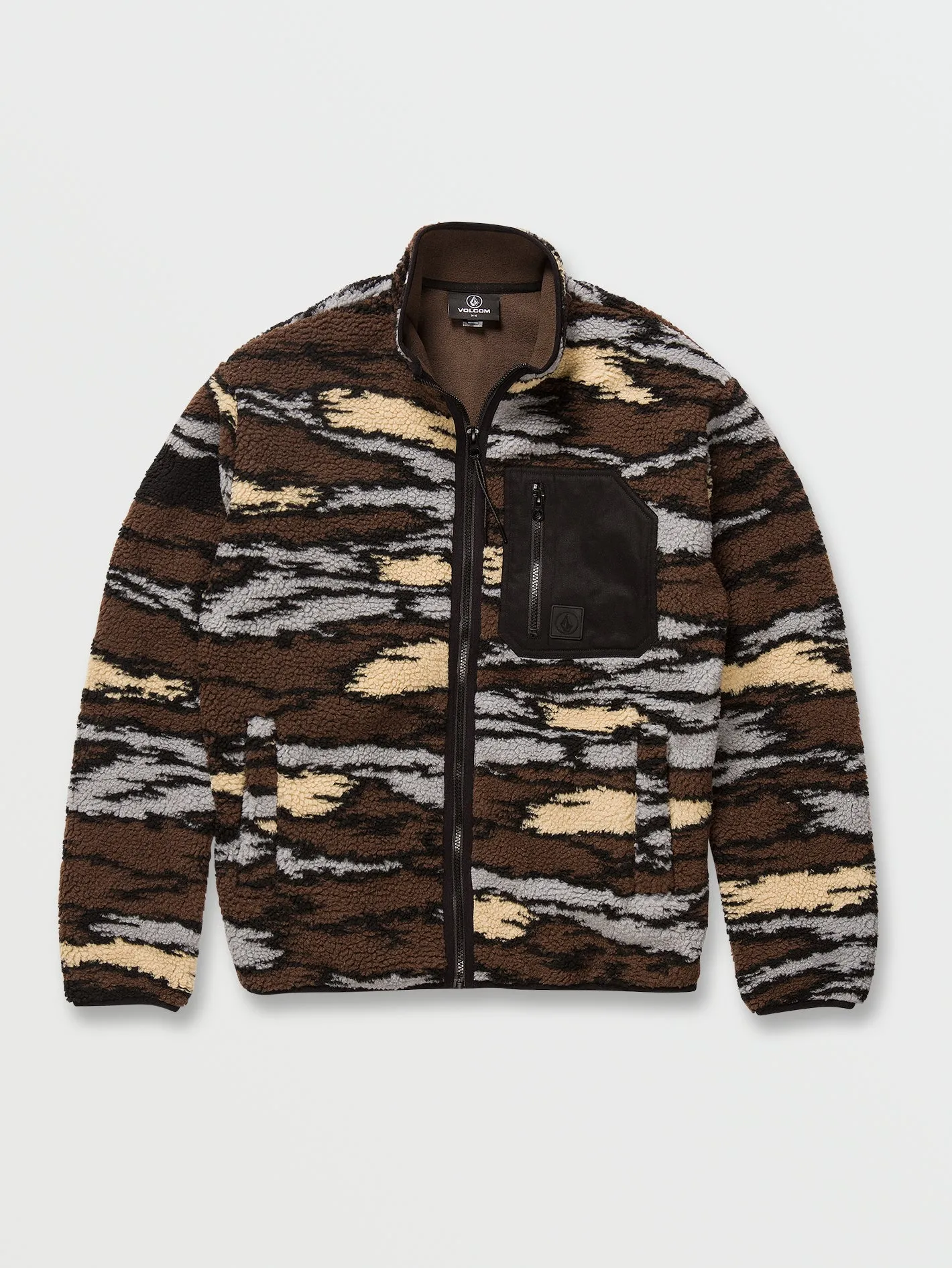 Muzzer Fuzzar Zip Fleece Jacket - Bark Brown