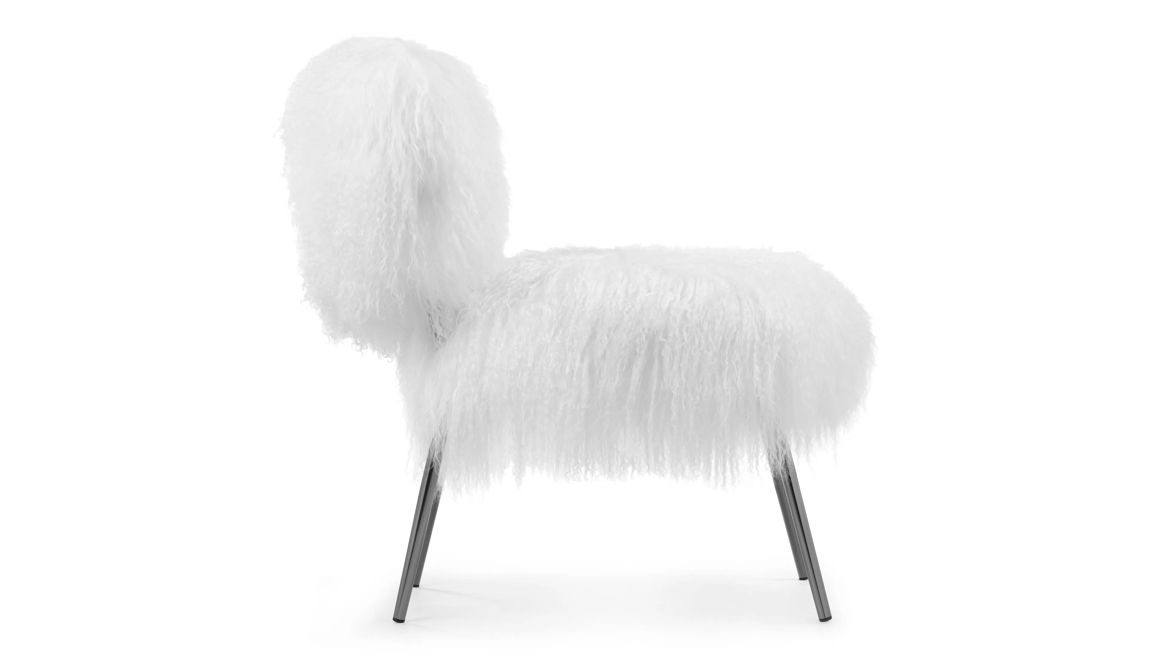 Nepal - Nepal Lounge Chair, White Mongolian Wool