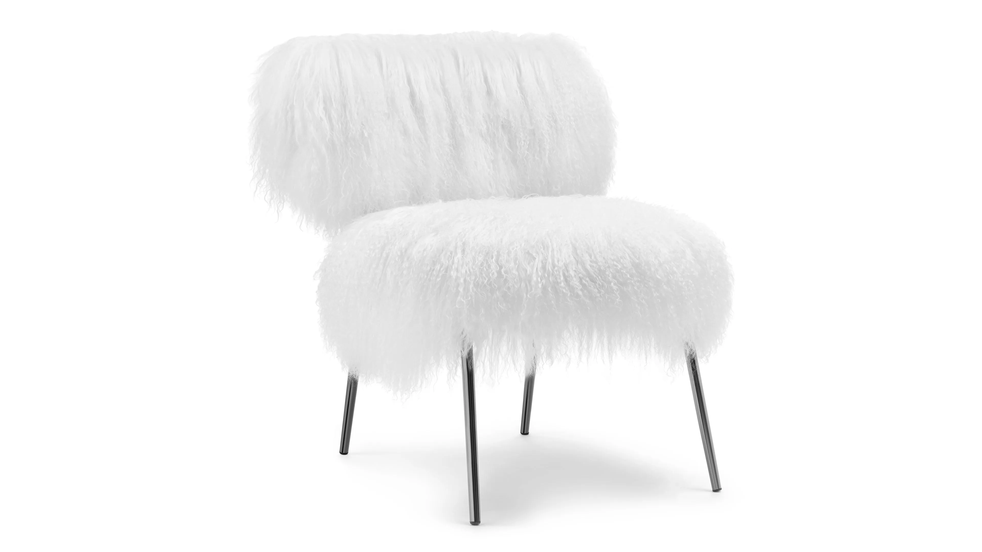 Nepal - Nepal Lounge Chair, White Mongolian Wool