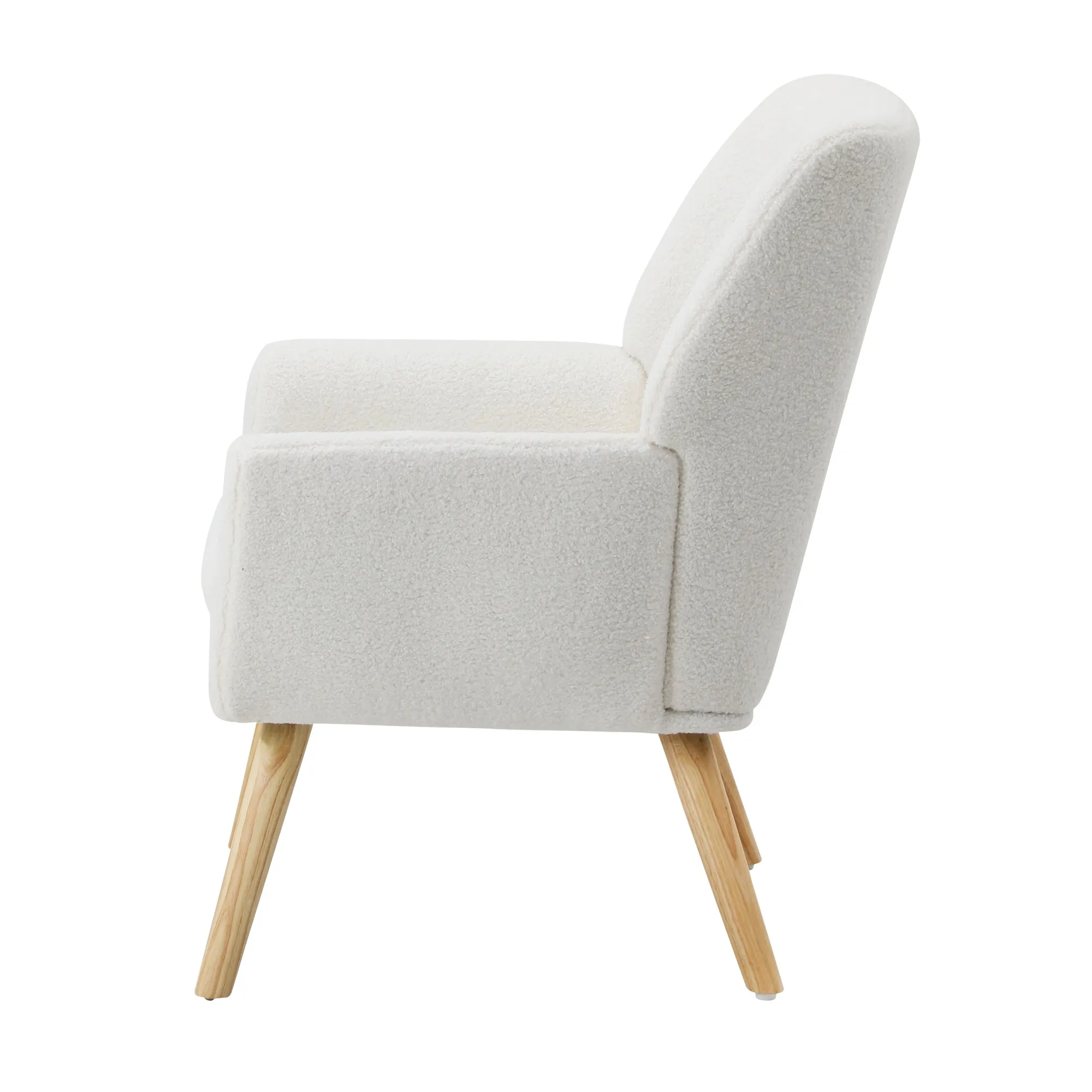 Oikiture Armchair Lounge Chair Sherpa Accent Armchairs Tub Chairs Sofa White