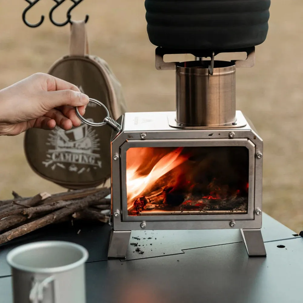 Outdoor Camping Stoves Portable Stainless Steel Furnace Multifunctional Picnic BBQ Cooking Accessory Firewood Furnace