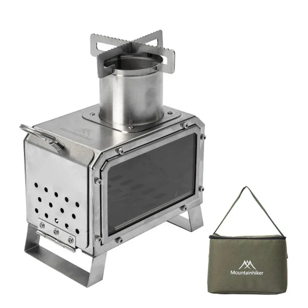 Outdoor Camping Stoves Portable Stainless Steel Furnace Multifunctional Picnic BBQ Cooking Accessory Firewood Furnace