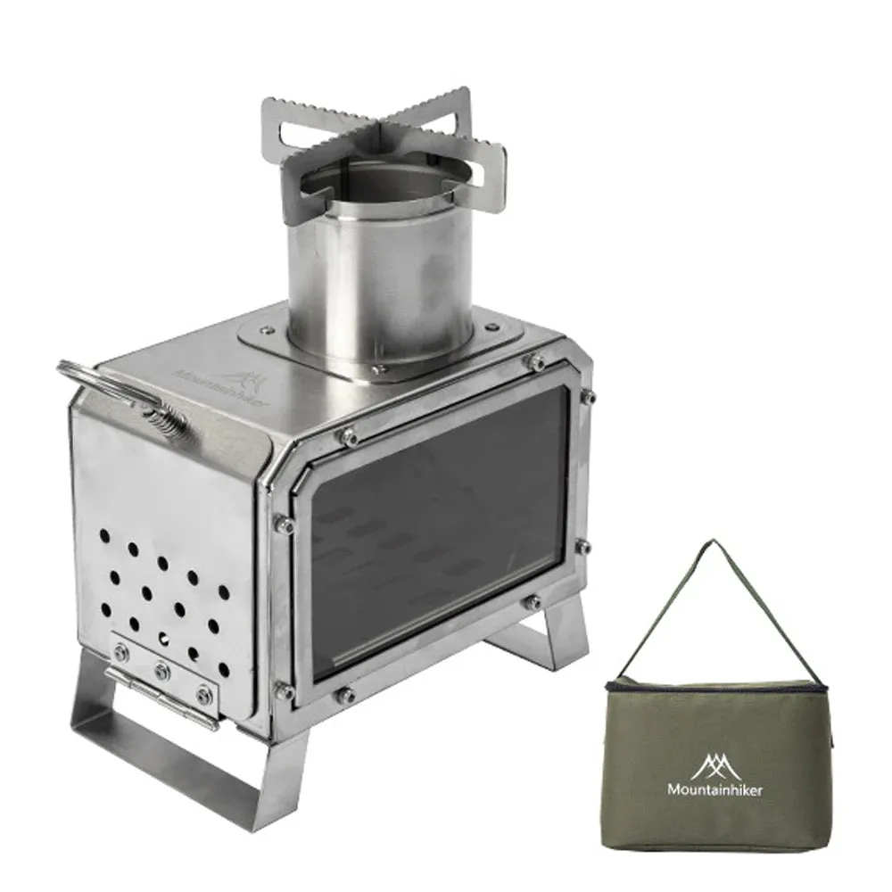 Outdoor Camping Stoves Portable Stainless Steel Furnace Multifunctional Picnic BBQ Cooking Accessory Firewood Furnace