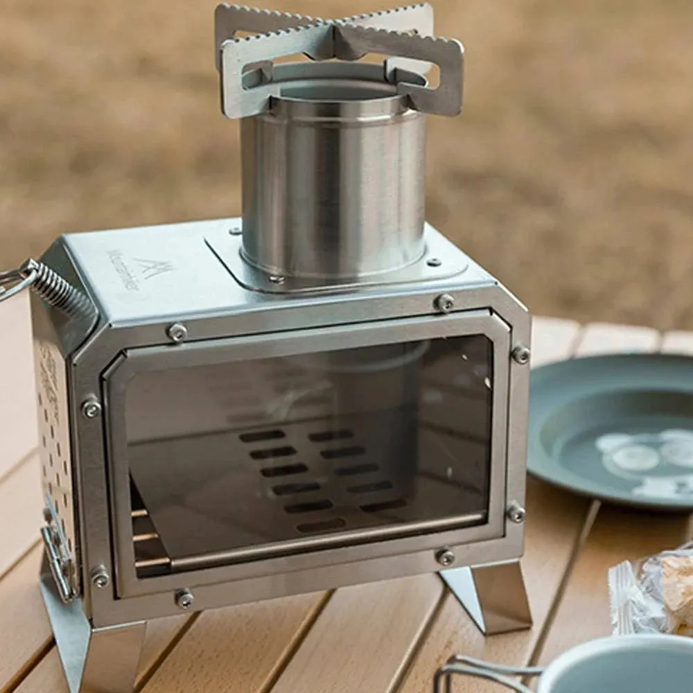 Outdoor Camping Stoves Portable Stainless Steel Furnace Multifunctional Picnic BBQ Cooking Accessory Firewood Furnace