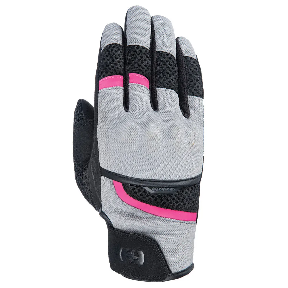 Oxford Brisbane Women Summer Riding Gloves Grey Pink Black