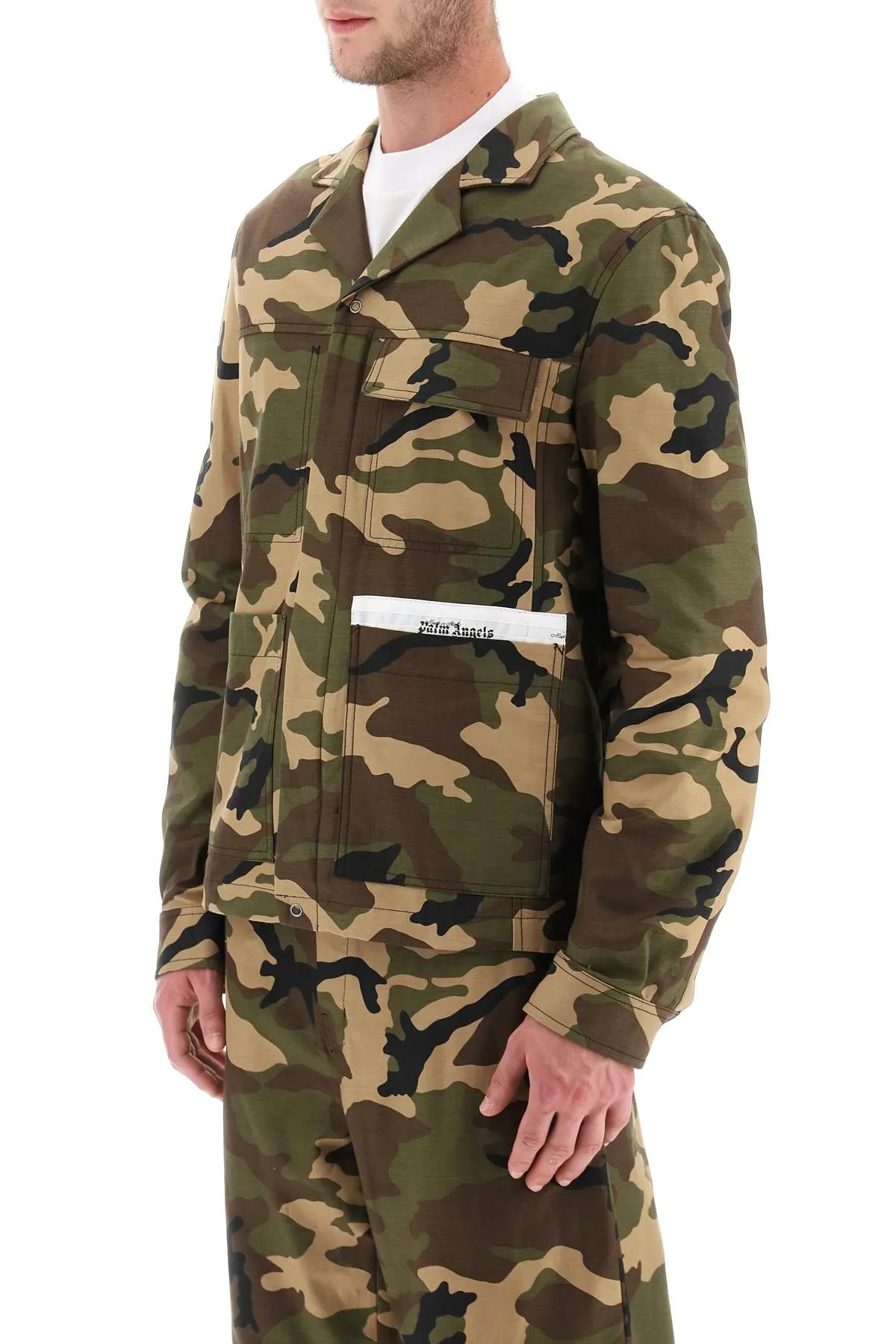 Palm angels camouflage cotton work jacket