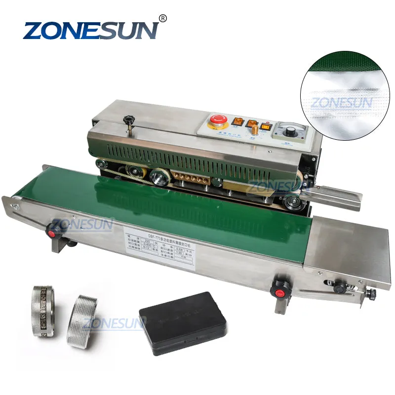 plastic bag soild ink continuous band sealer sealing machine fr-770, Expanded food band sealer