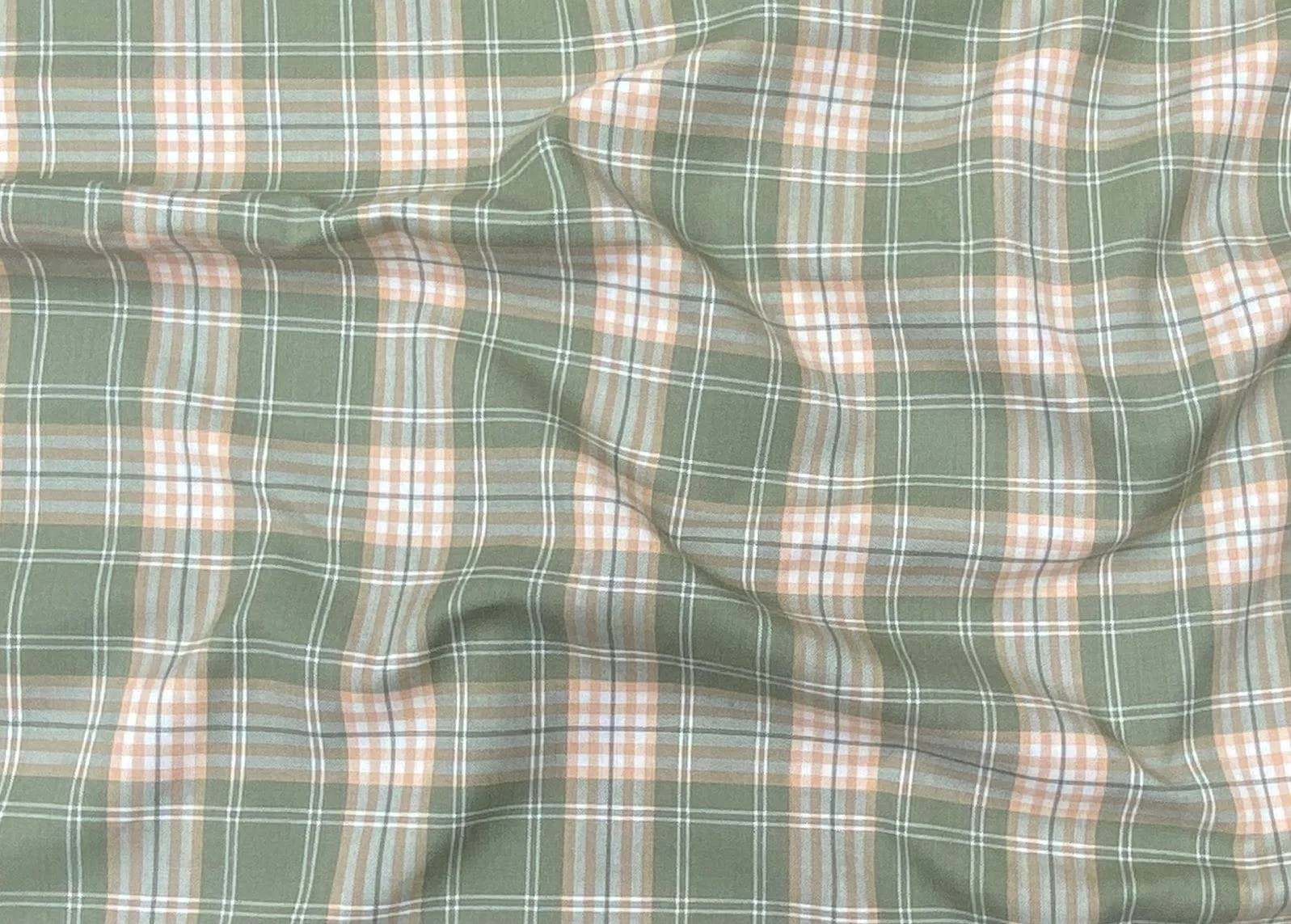 Poly Viscose Tartan - Pale Green