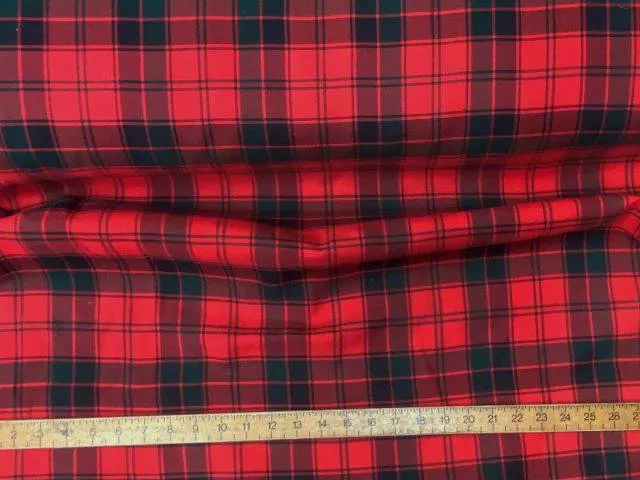 Poly Viscose Tartan - Red Festive