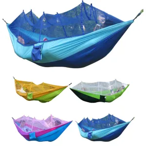 Portable Tents High Strength Parachute Fabric Outdoor Camping Hammock Hanging Bed With Mosquito Net Sleeping Hammock