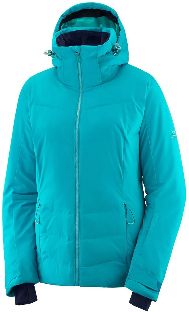 Salomon Ski Clothing Womens Icepuff Ski Jacket Tile Blue