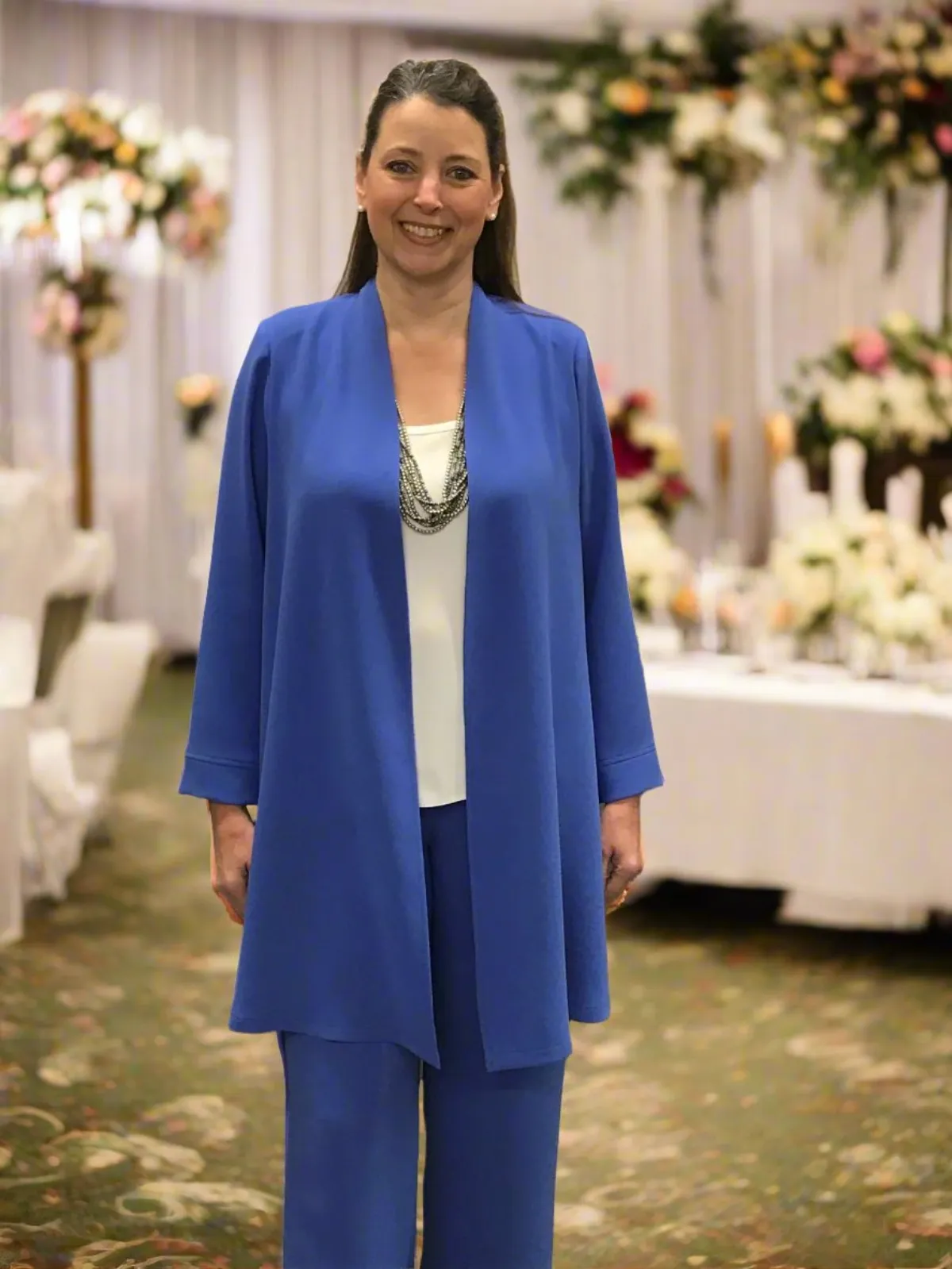 Seville Crepe Jacket in Hyacinth Blue