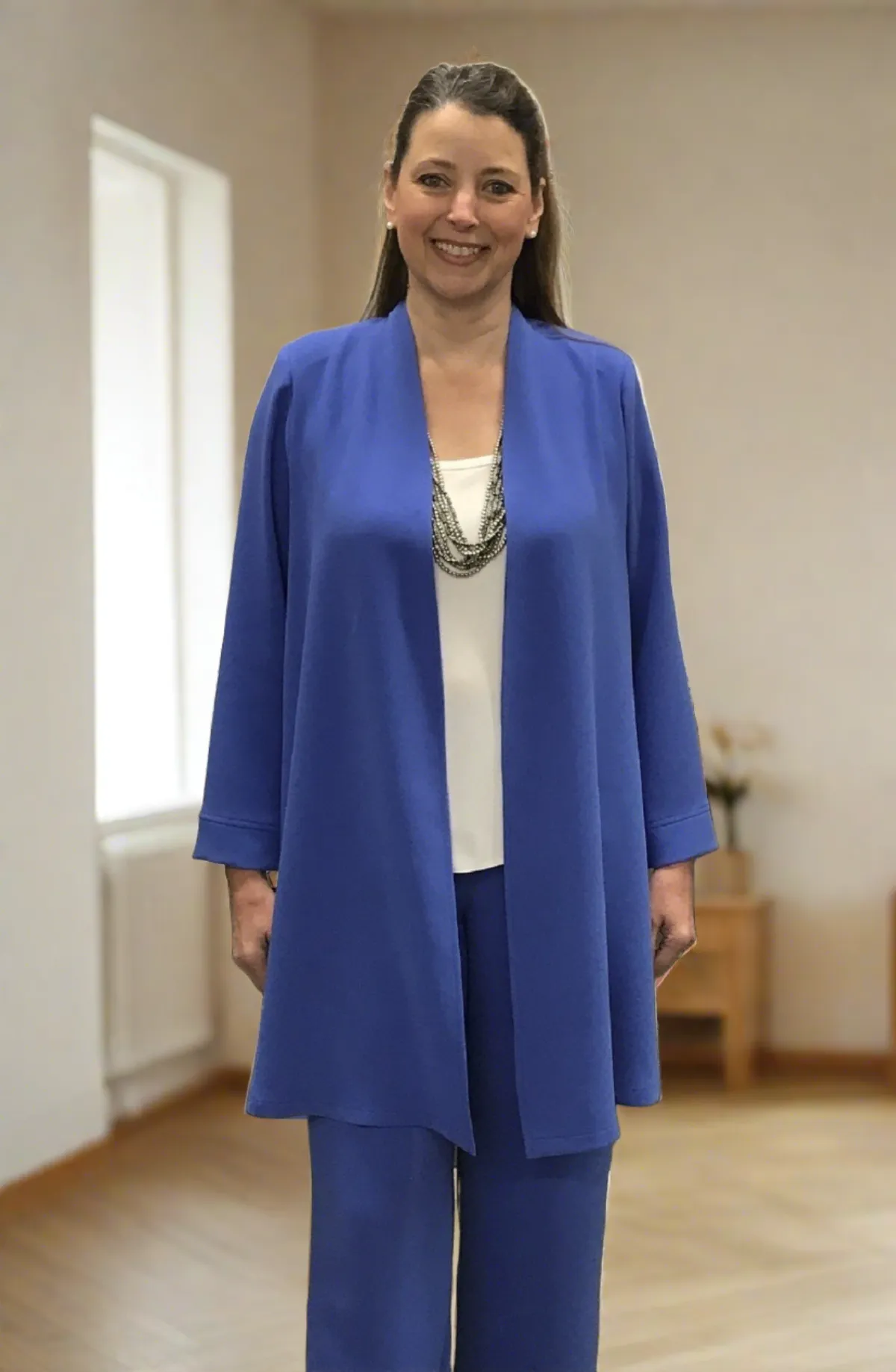 Seville Crepe Jacket in Hyacinth Blue