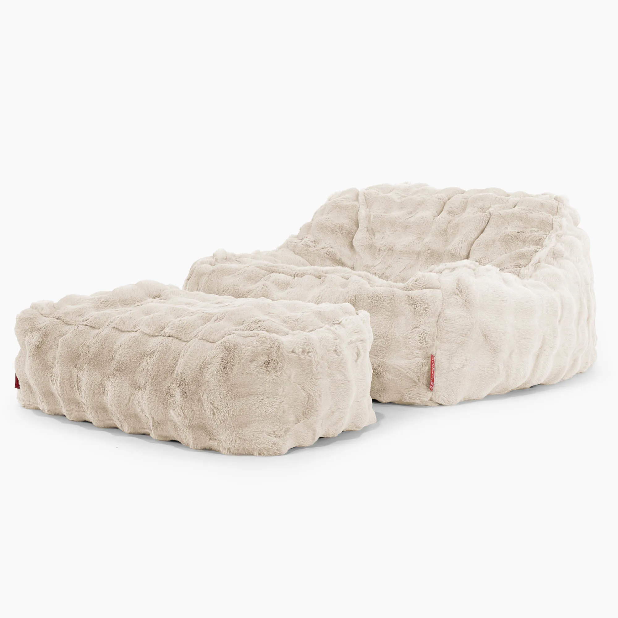 Sloucher Bean Bag Chair - Bubble Faux Fur Cream