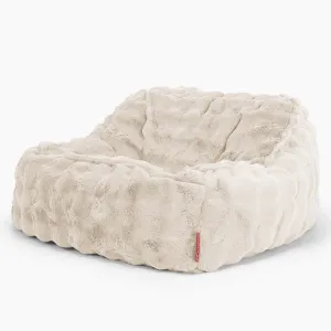 Sloucher Bean Bag Chair - Bubble Faux Fur Cream