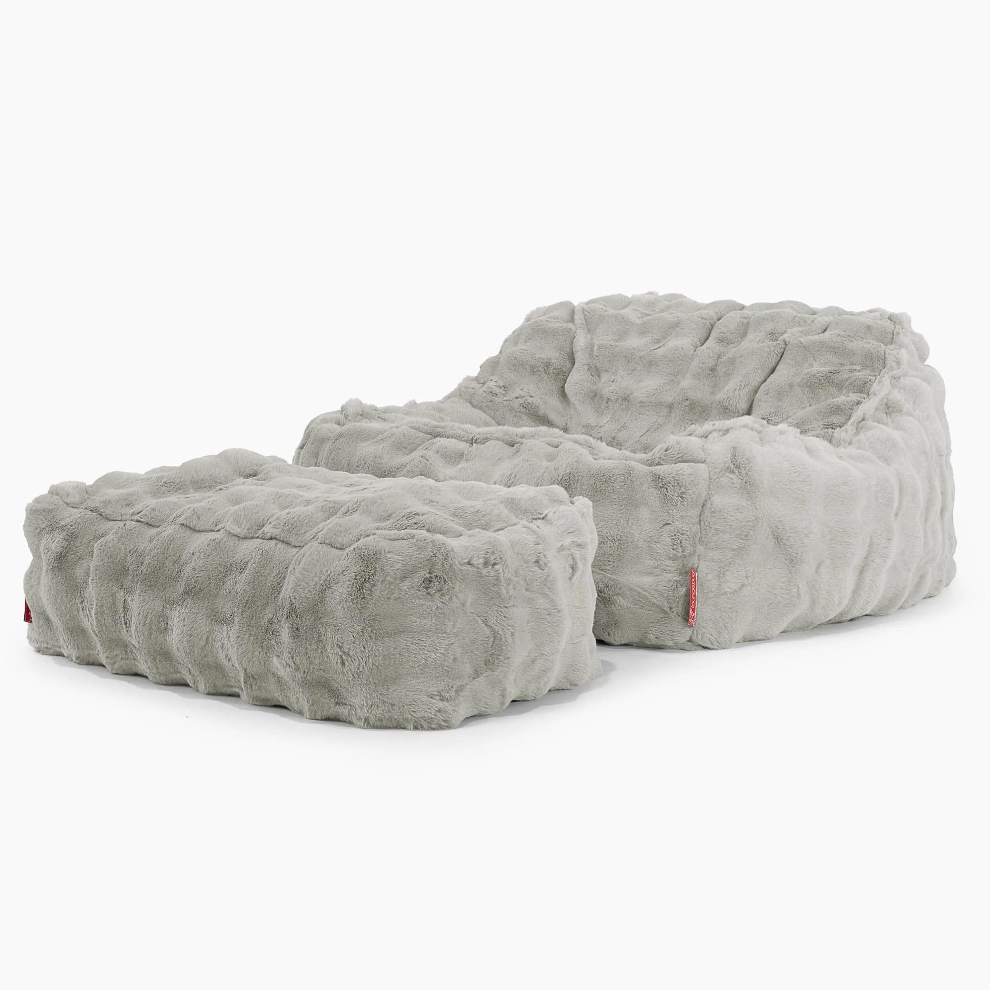 Sloucher Bean Bag Chair - Bubble Faux Fur Sage Green